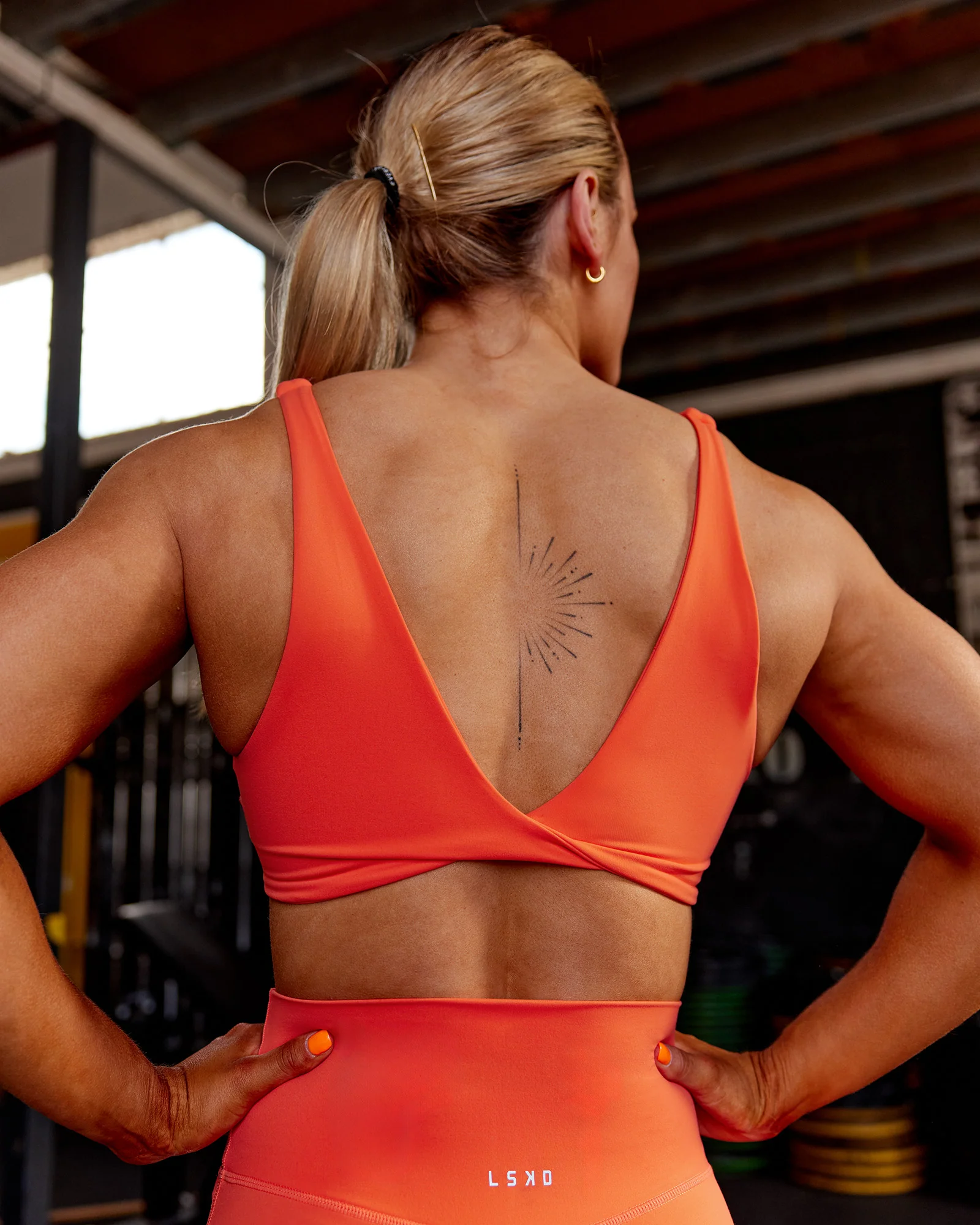 Impulse Reversible Sports Bra - Ultra Orange - Image 3