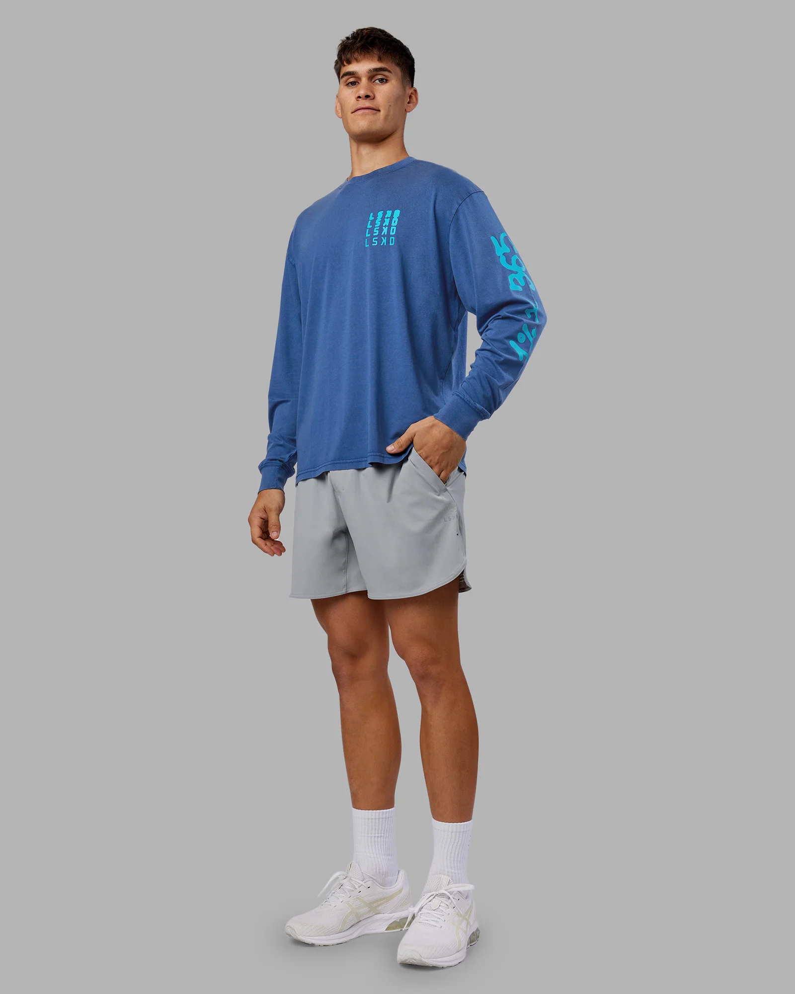 Inferno Journey FLXCotton Oversized Long Sleeve Tee - Midnight Blue-Blue Bird - Image 11