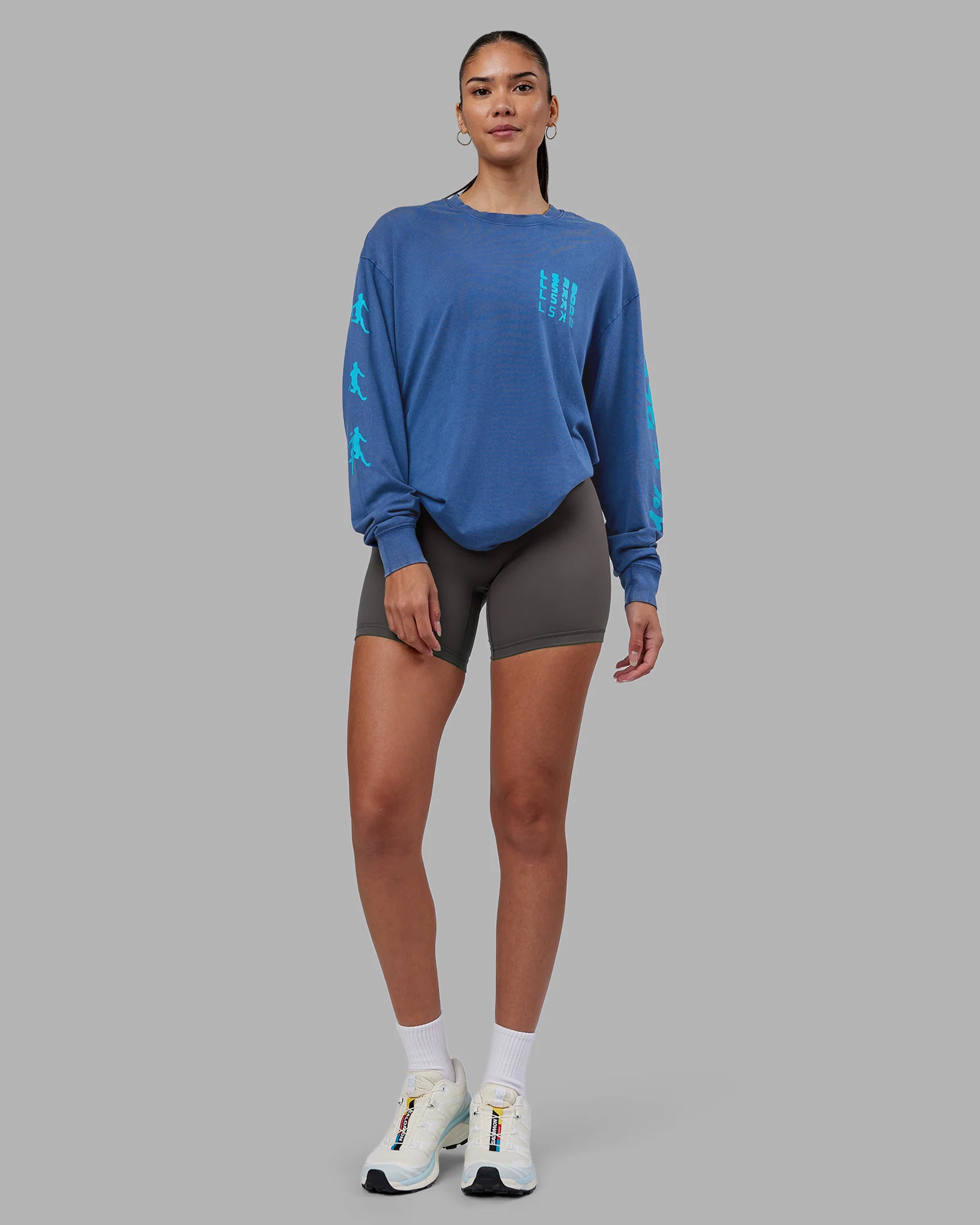 Inferno Journey FLXCotton Oversized Long Sleeve Tee - Midnight Blue-Blue Bird - Image 12