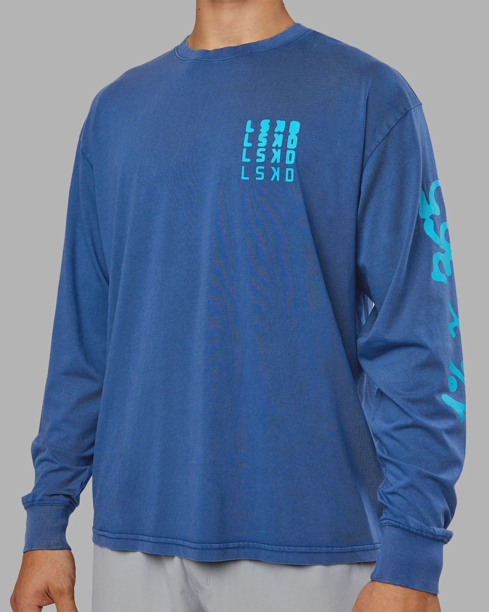 Inferno Journey FLXCotton Oversized Long Sleeve Tee - Midnight Blue-Blue Bird - Image 13