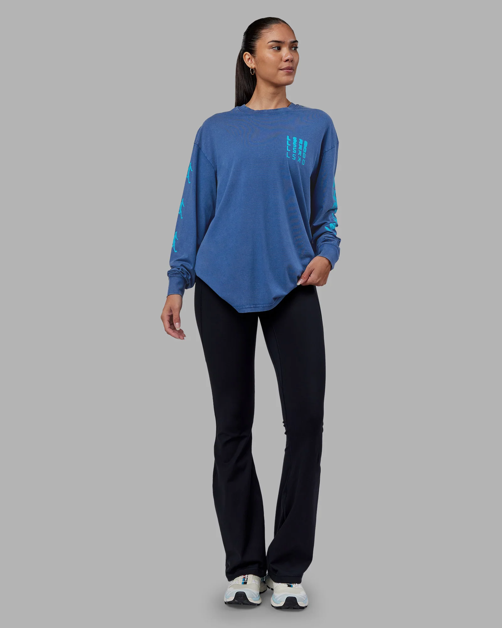 Inferno Journey FLXCotton Oversized Long Sleeve Tee - Midnight Blue-Blue Bird - Image 14
