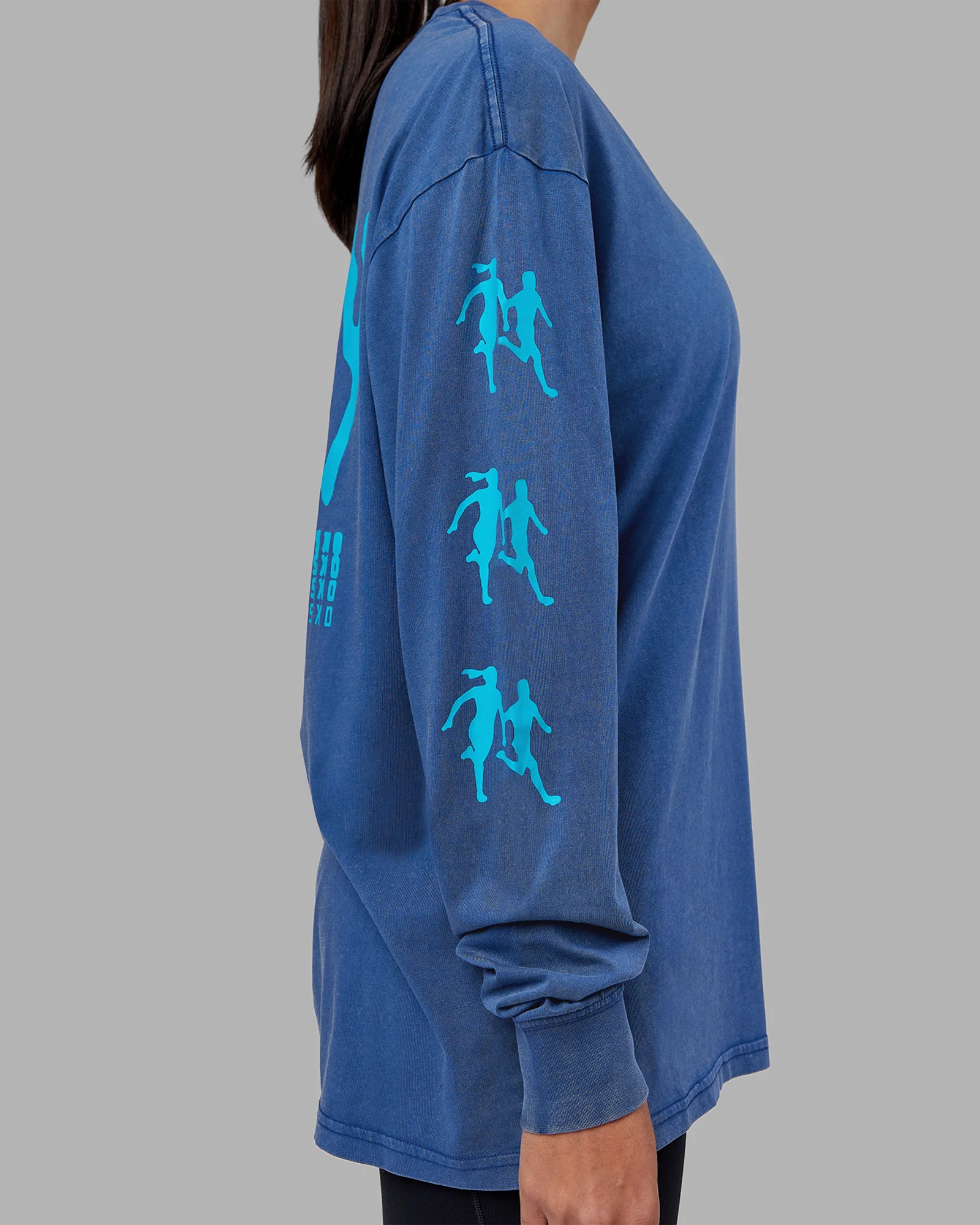 Inferno Journey FLXCotton Oversized Long Sleeve Tee - Midnight Blue-Blue Bird - Image 15