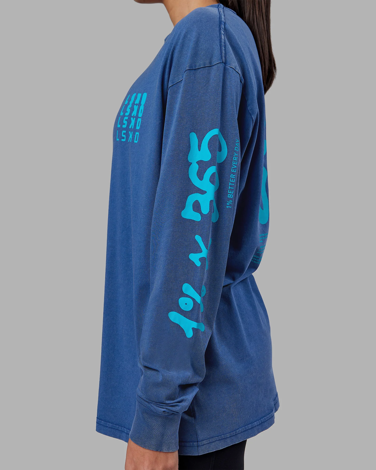 Inferno Journey FLXCotton Oversized Long Sleeve Tee - Midnight Blue-Blue Bird - Image 16