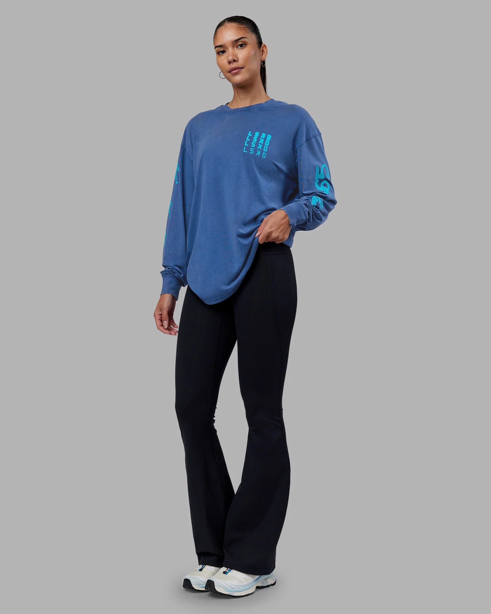 Inferno Journey FLXCotton Oversized Long Sleeve Tee - Midnight Blue-Blue Bird - Image 6