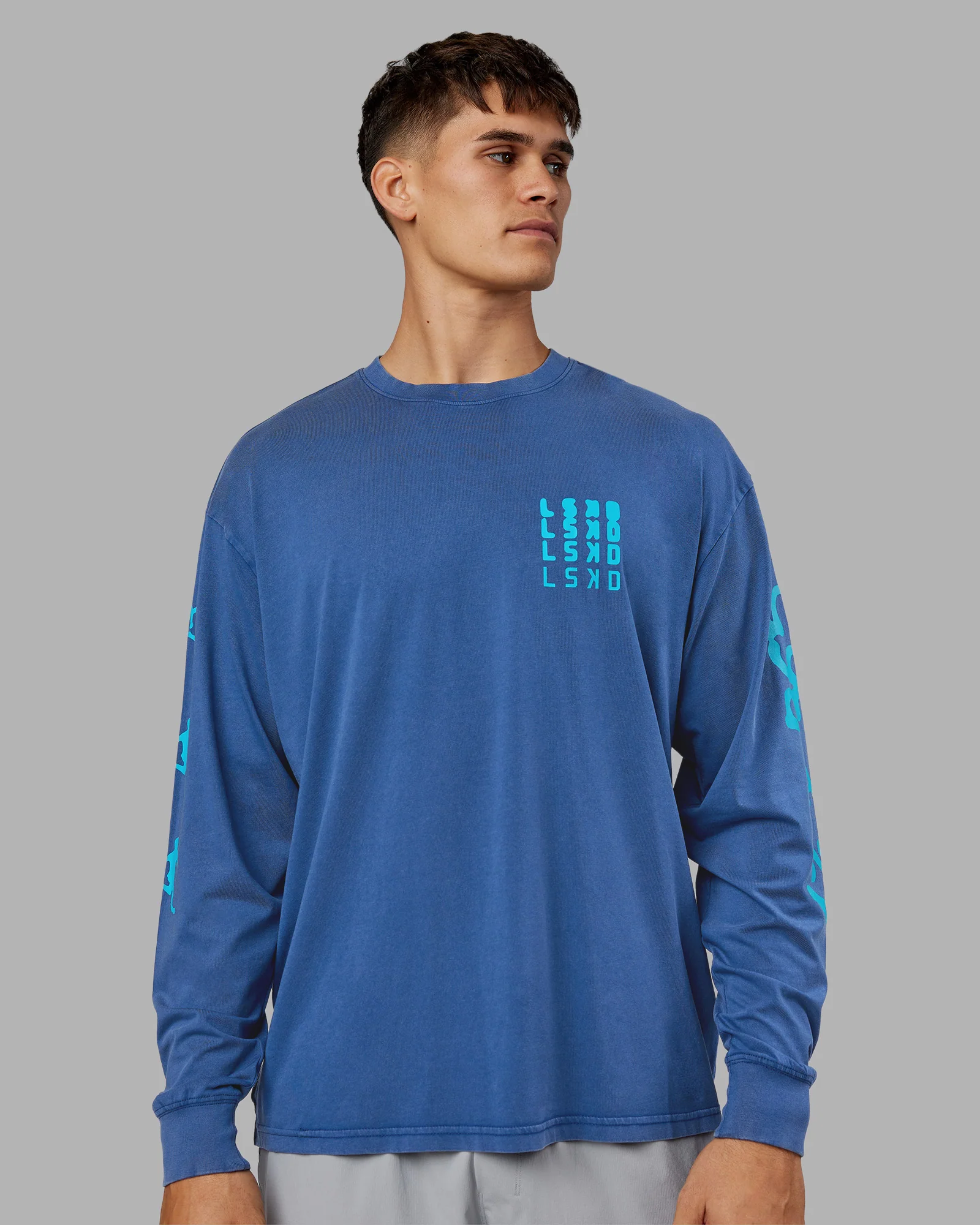 Inferno Journey FLXCotton Oversized Long Sleeve Tee - Midnight Blue-Blue Bird - Image 7