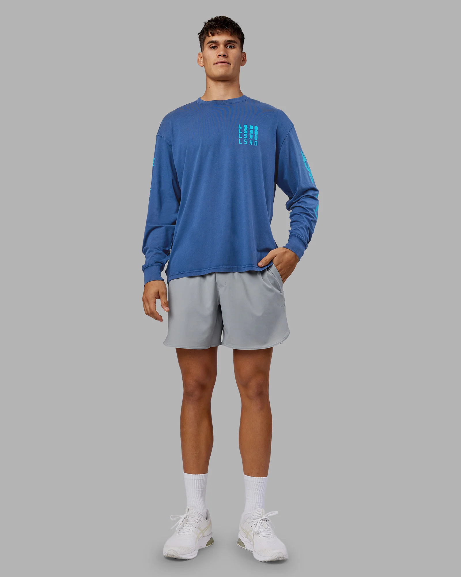 Inferno Journey FLXCotton Oversized Long Sleeve Tee - Midnight Blue-Blue Bird - Image 8