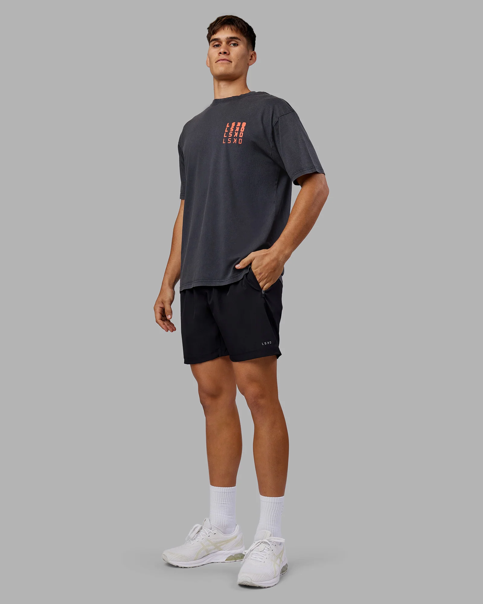 Inferno Journey FLXCotton Oversized Tee - Black Washed-Ultra Orange - Image 6