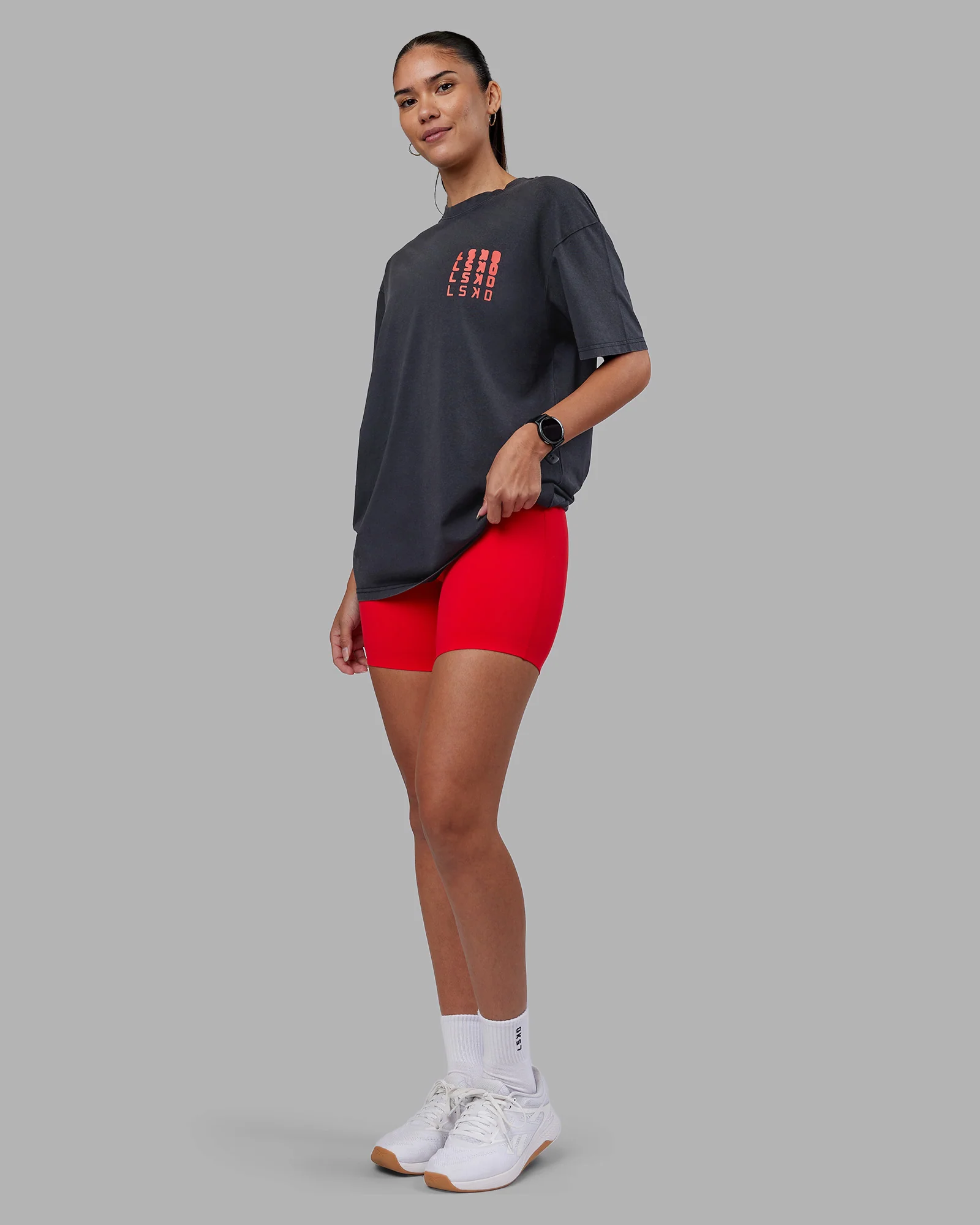 Inferno Journey FLXCotton Oversized Tee - Black Washed-Ultra Orange - Image 7
