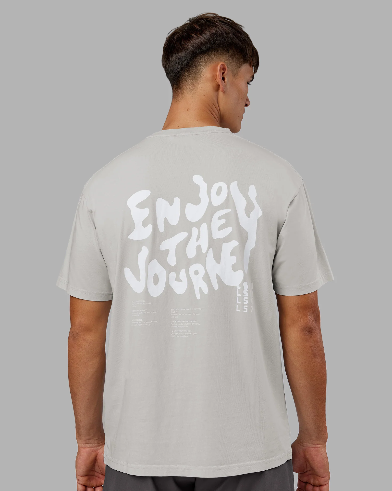 Inferno Journey FLXCotton Oversized Tee - Digital Mist Washed-White - Image 3