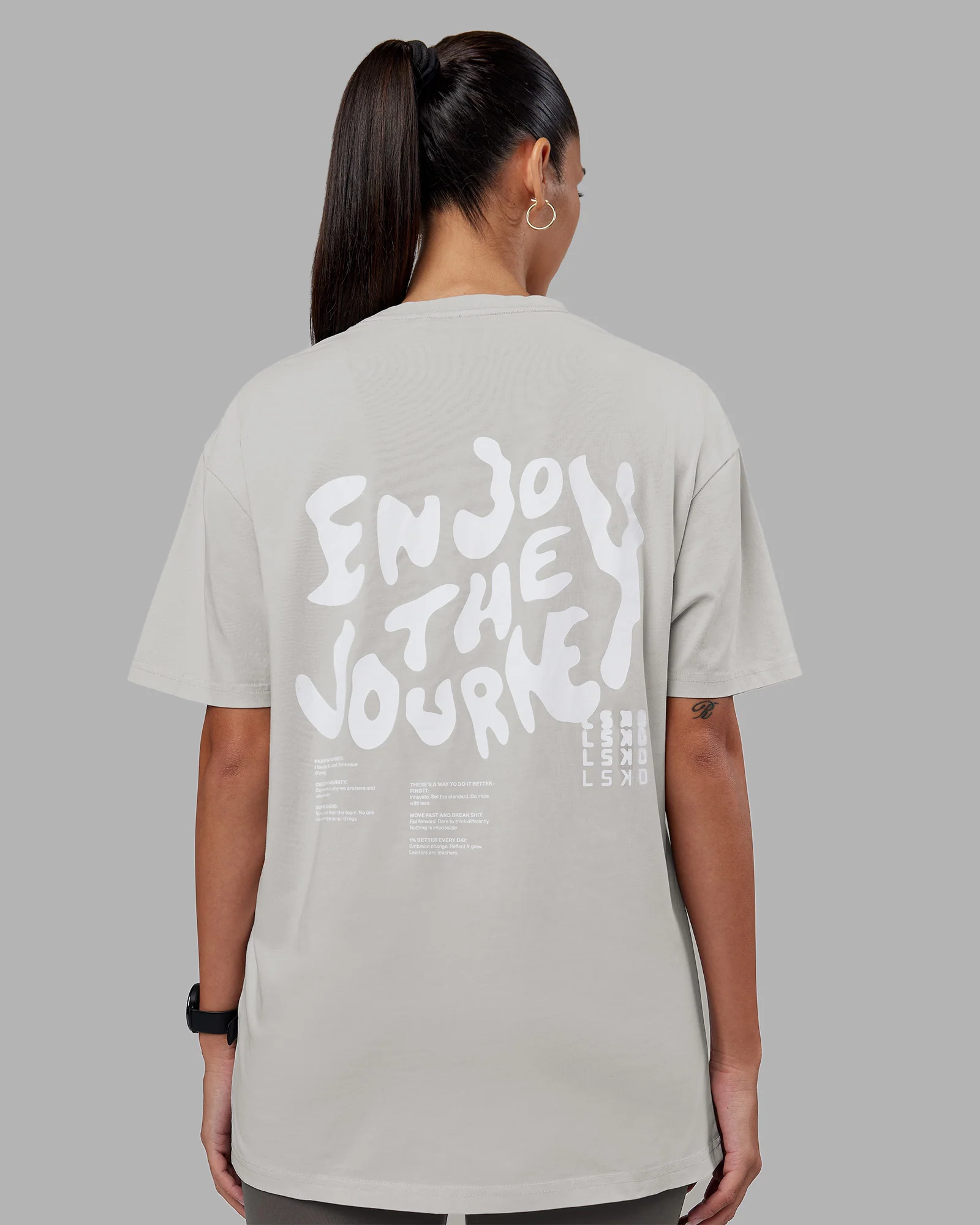 Inferno Journey FLXCotton Oversized Tee - Digital Mist Washed-White - Image 7