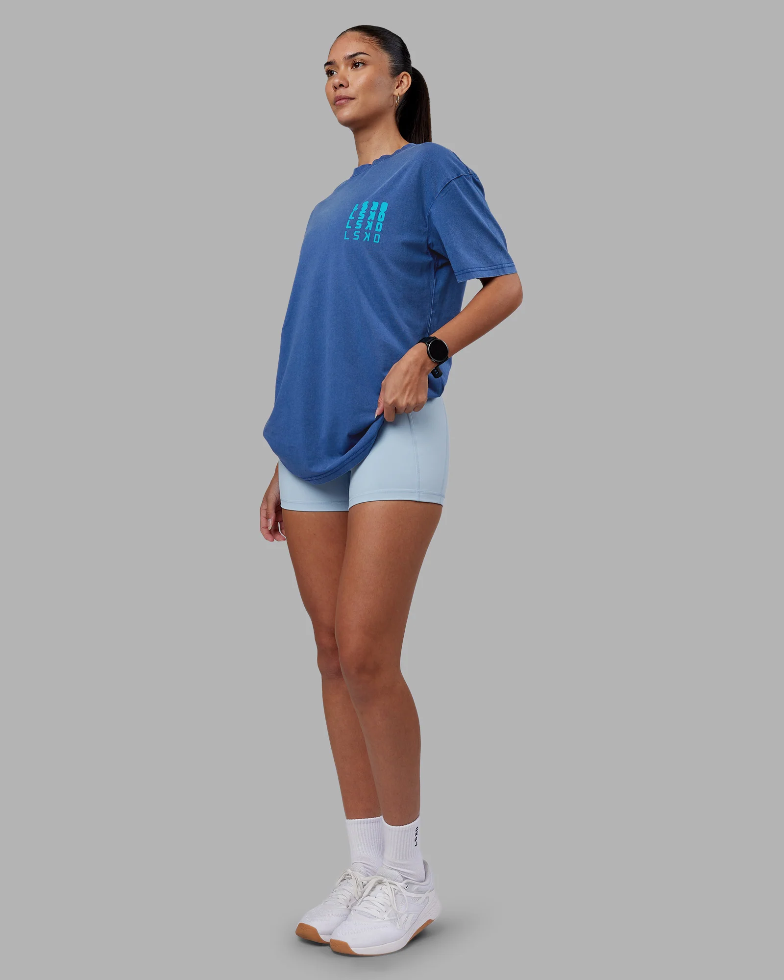 Inferno Journey FLXCotton Oversized Tee - Midnight Blue Washed-Blue - Image 10