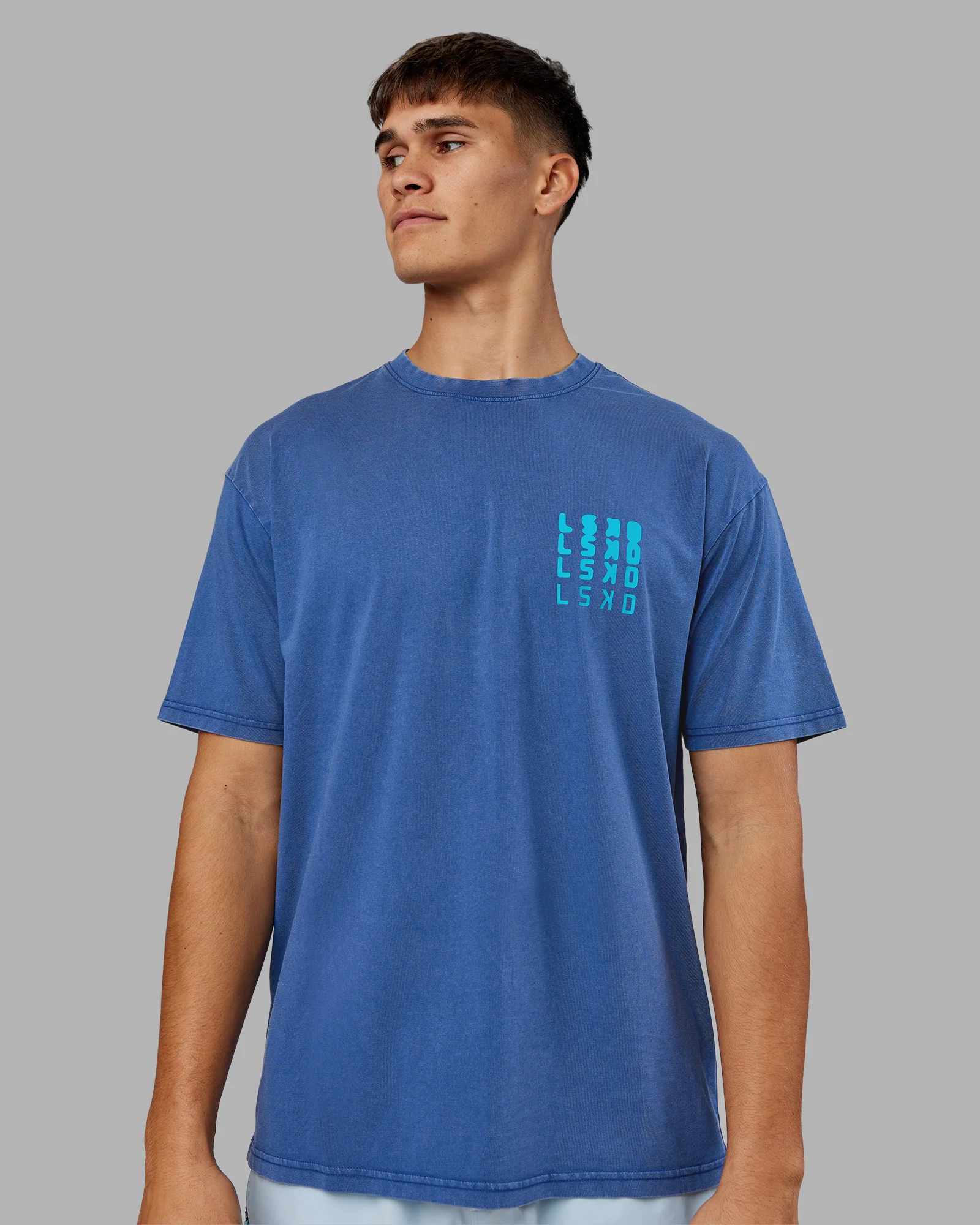 Inferno Journey FLXCotton Oversized Tee - Midnight Blue Washed-Blue - Image 2