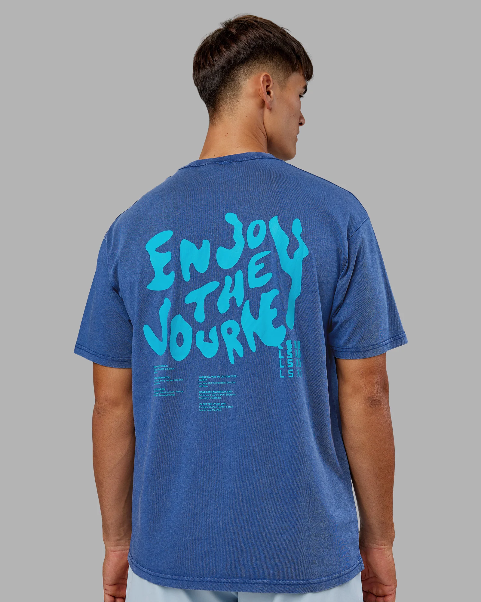 Inferno Journey FLXCotton Oversized Tee - Midnight Blue Washed-Blue - Image 3