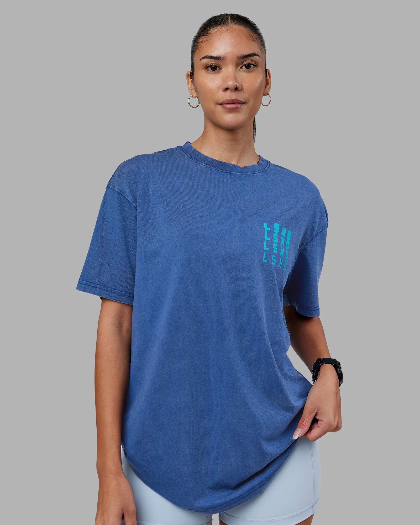 Inferno Journey FLXCotton Oversized Tee - Midnight Blue Washed-Blue - Image 4