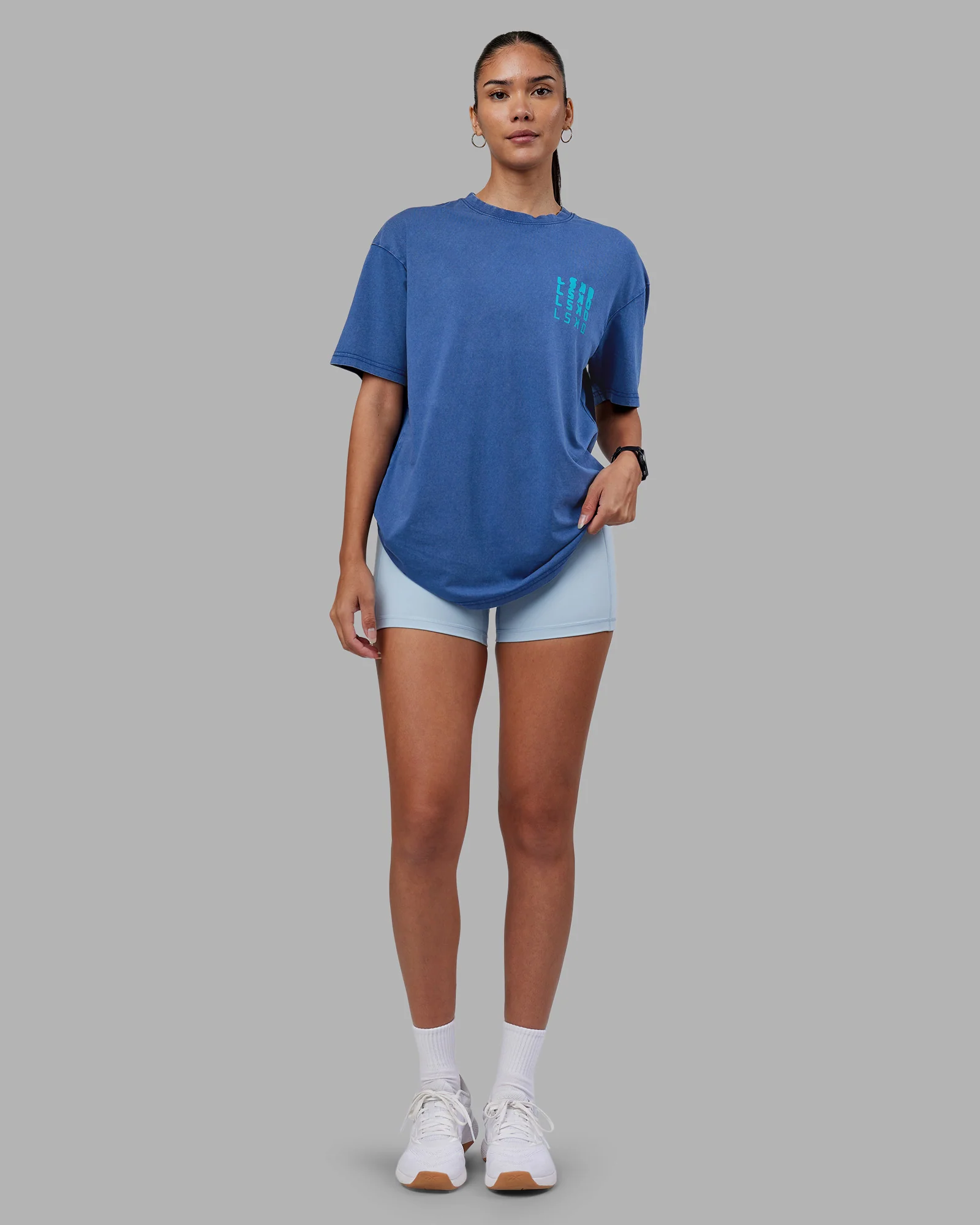 Inferno Journey FLXCotton Oversized Tee - Midnight Blue Washed-Blue - Image 5