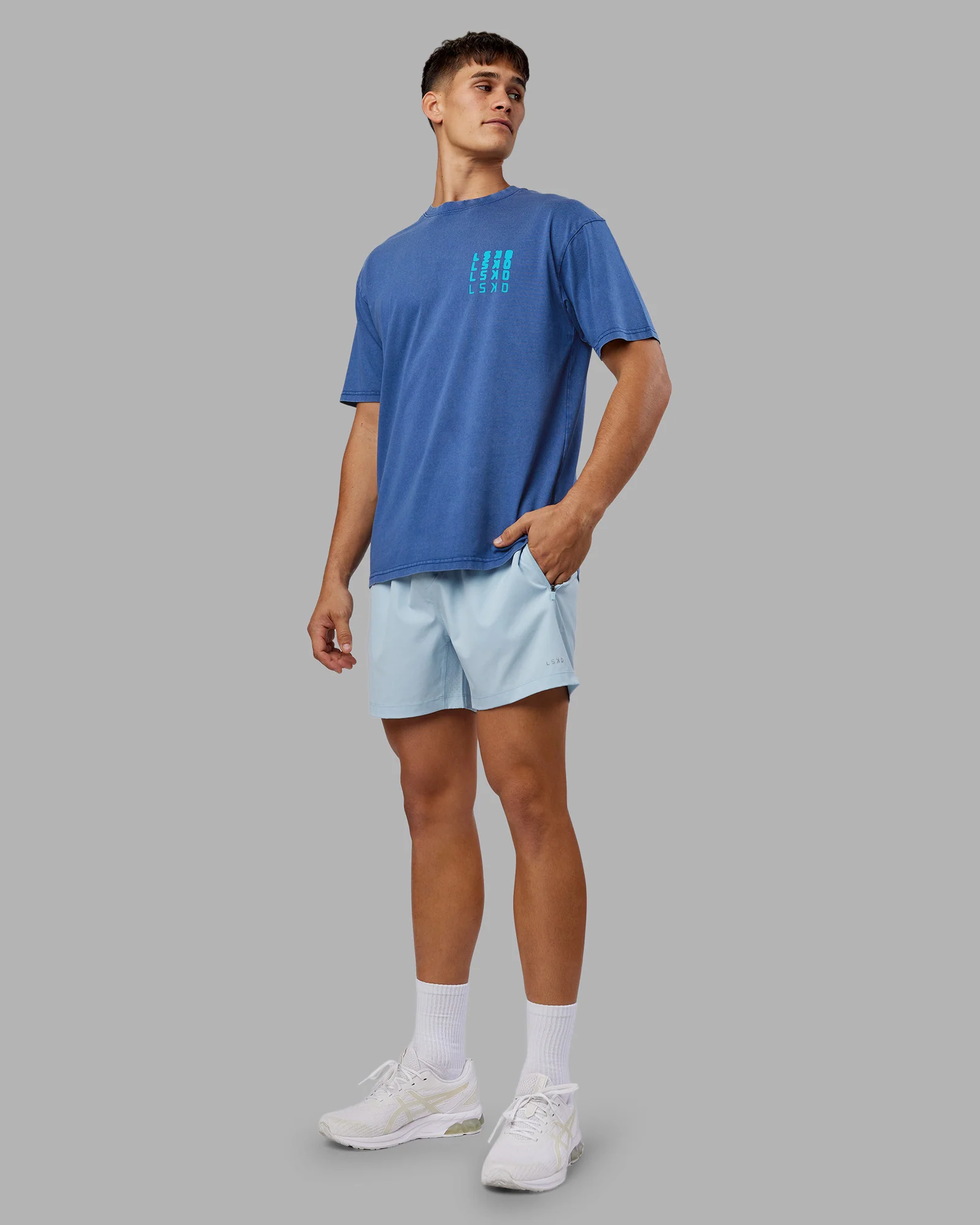 Inferno Journey FLXCotton Oversized Tee - Midnight Blue Washed-Blue - Image 6