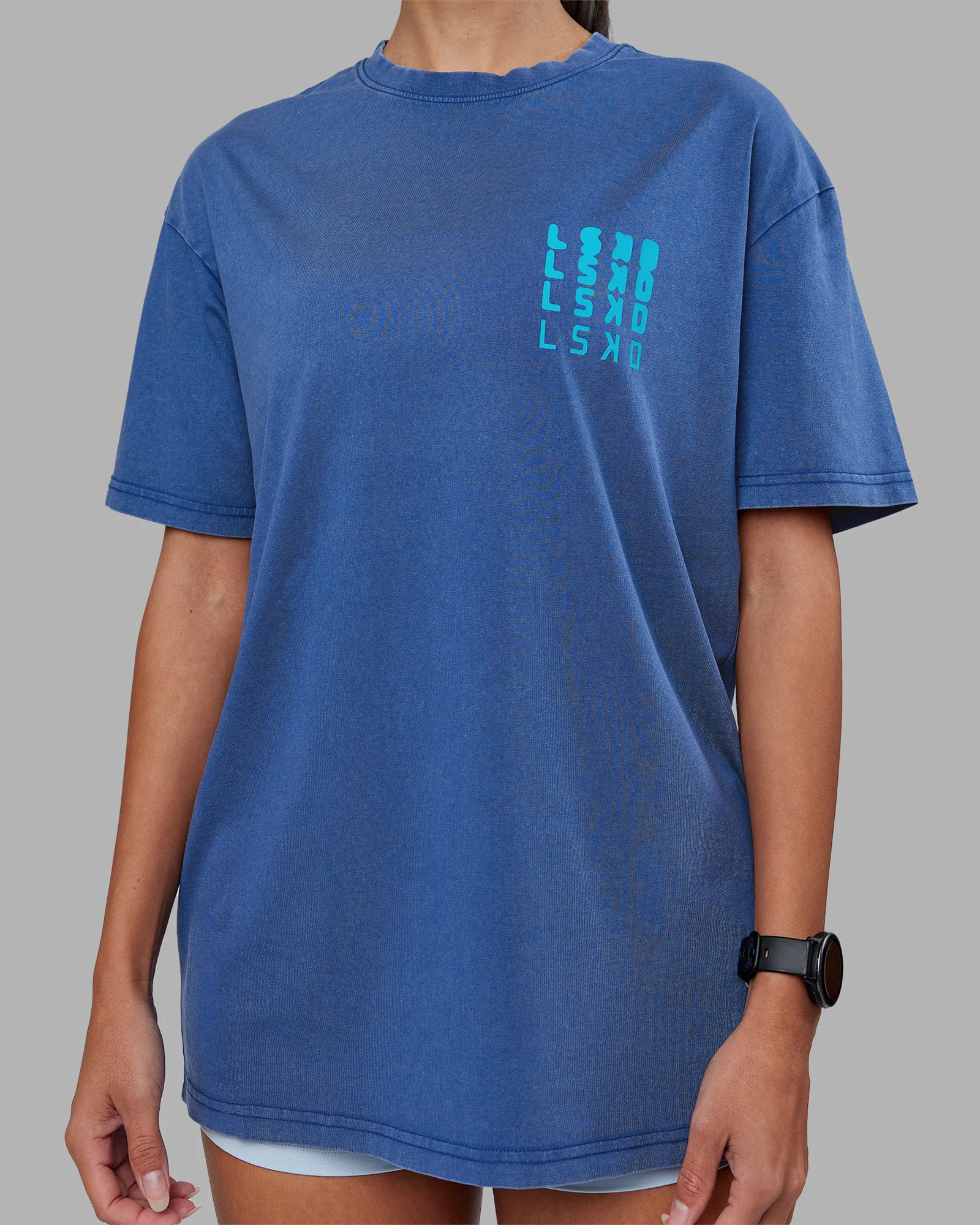 Inferno Journey FLXCotton Oversized Tee - Midnight Blue Washed-Blue - Image 8