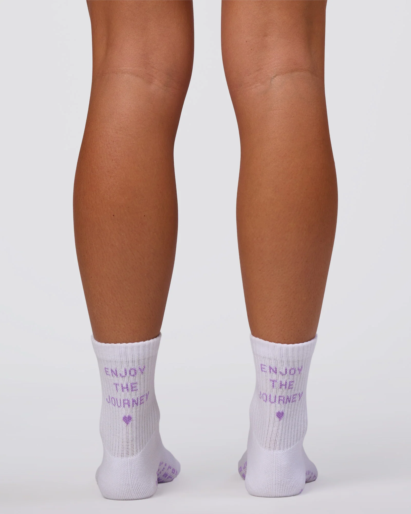 Journey Pilates Grip Socks - White-Pale Lilac - Image 3