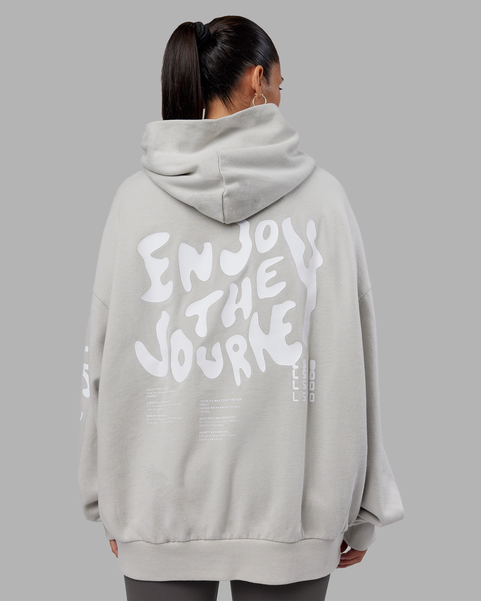 Journey Washed Unisex Oversize Hoodie - Digital Mist-White - Image 2