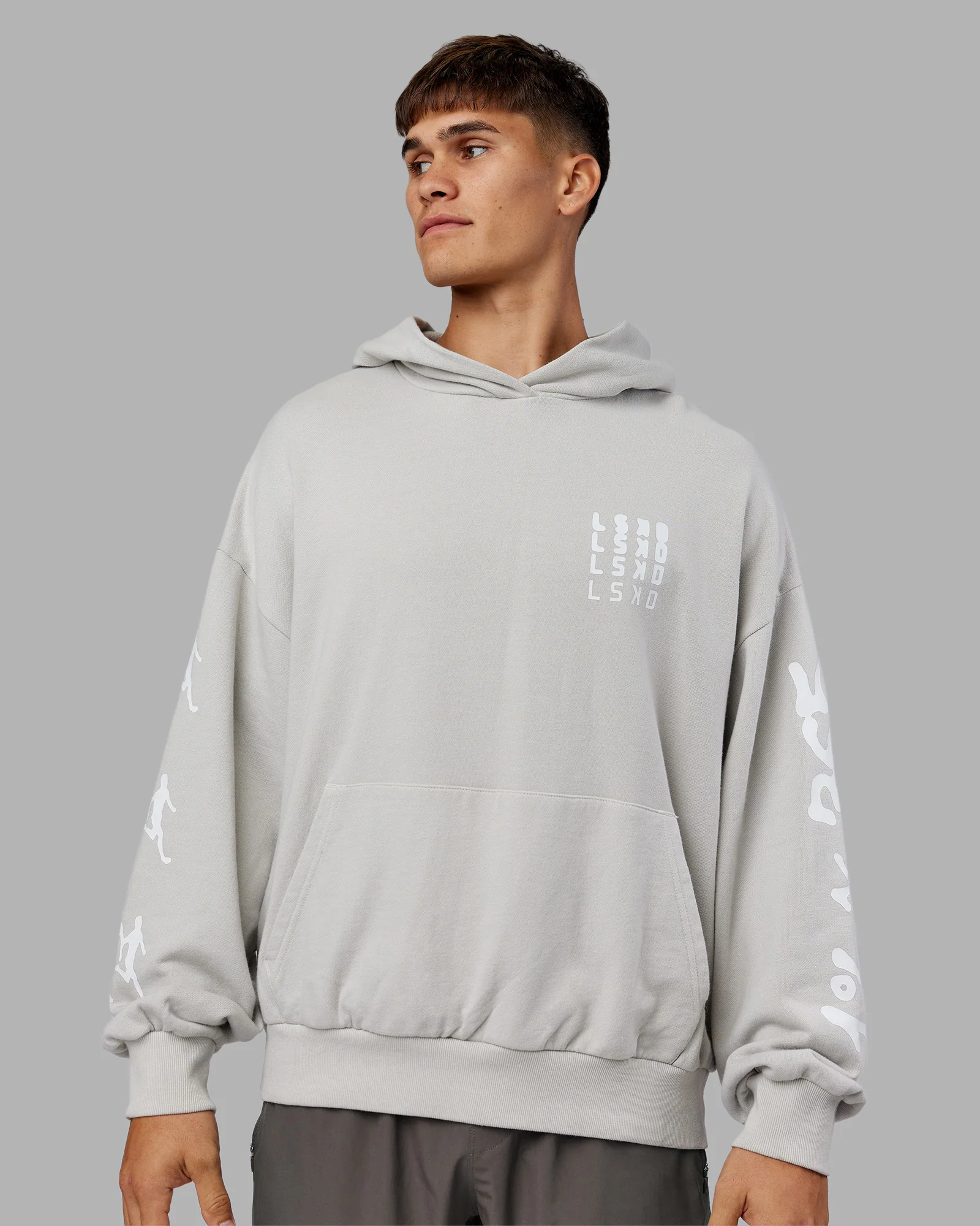 Journey Washed Unisex Oversize Hoodie - Digital Mist-White - Image 3
