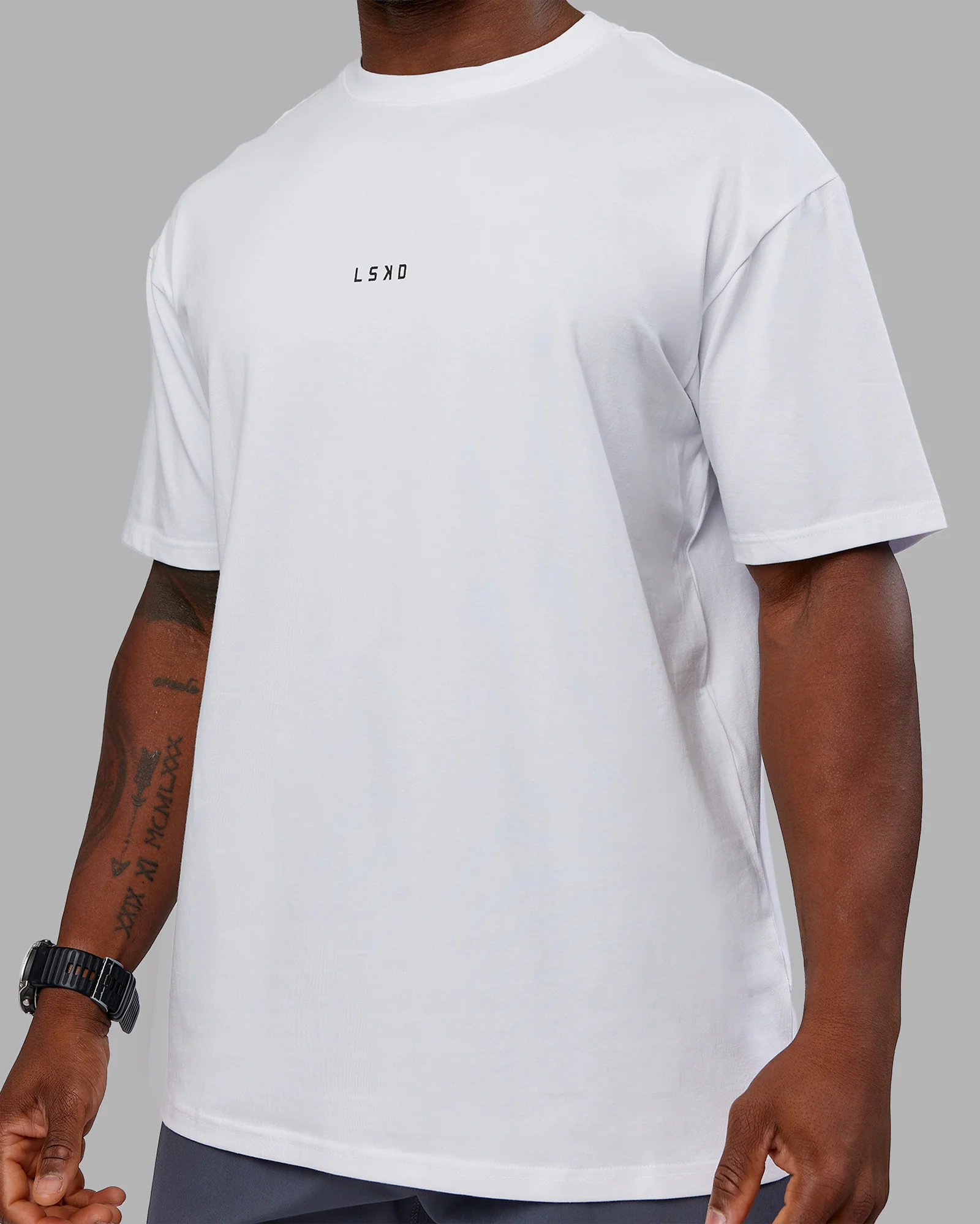 Kettlebell FLXCotton Oversized Tee - White-Black - Image 10
