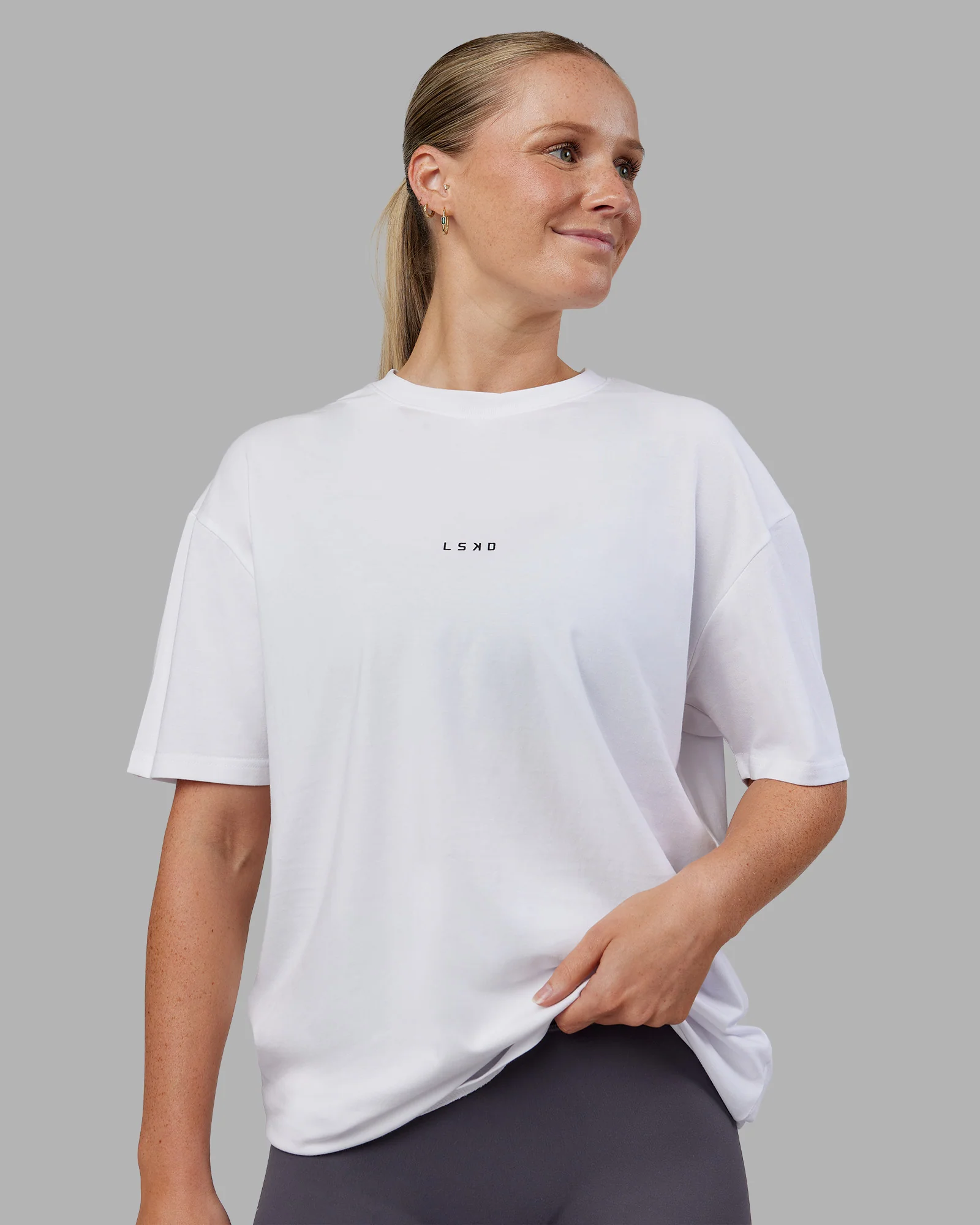 Kettlebell FLXCotton Oversized Tee - White-Black - Image 2