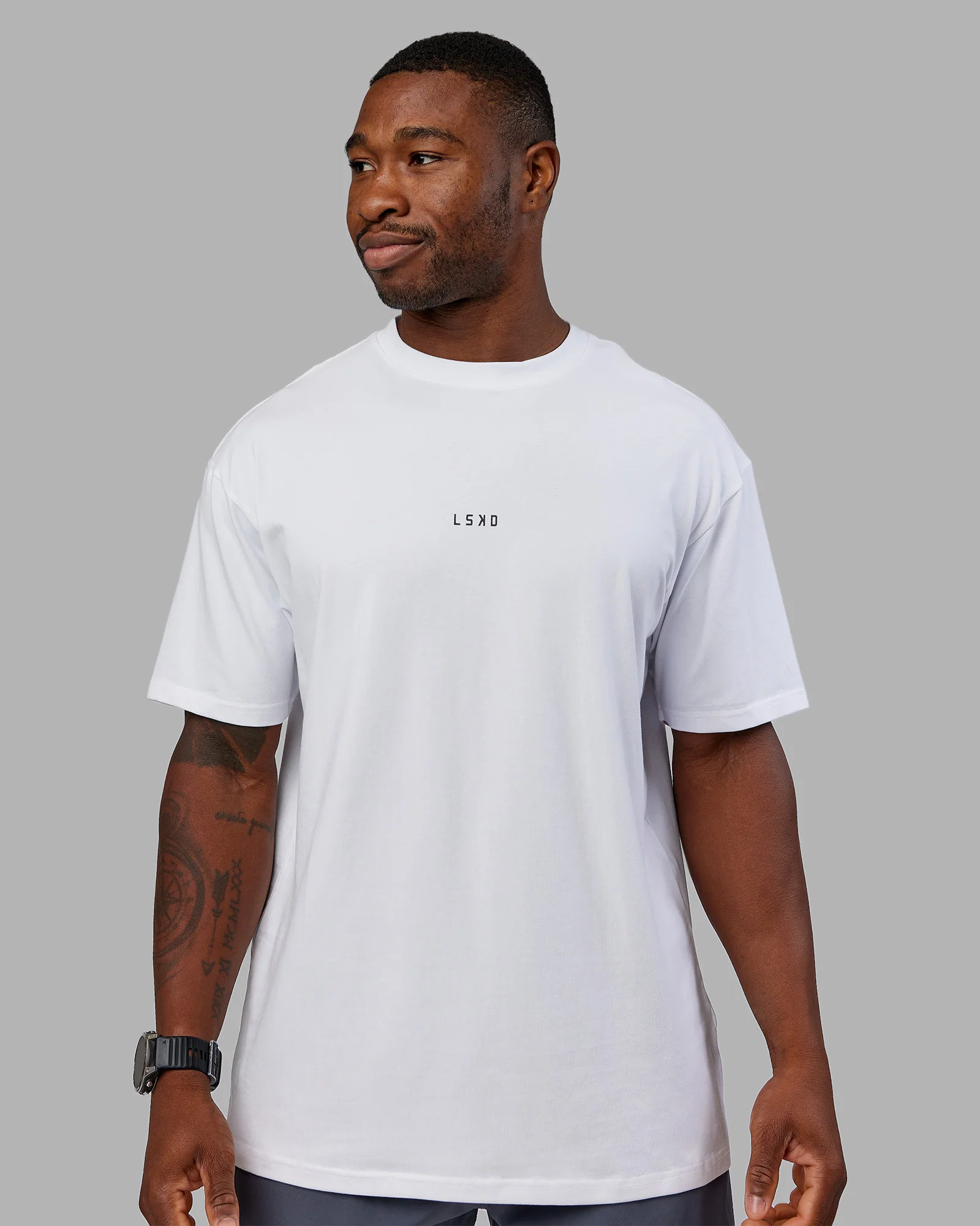 Kettlebell FLXCotton Oversized Tee - White-Black - Image 4