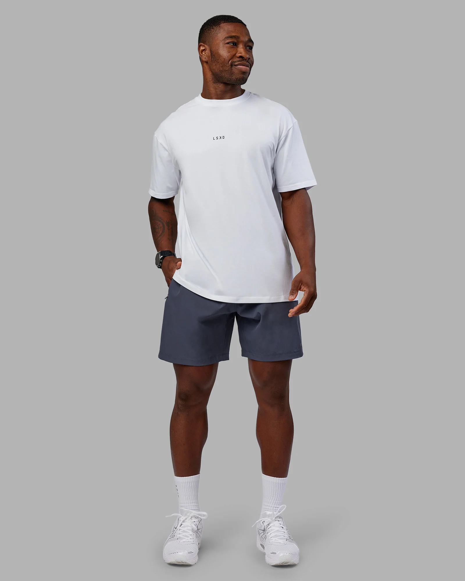 Kettlebell FLXCotton Oversized Tee - White-Black - Image 9
