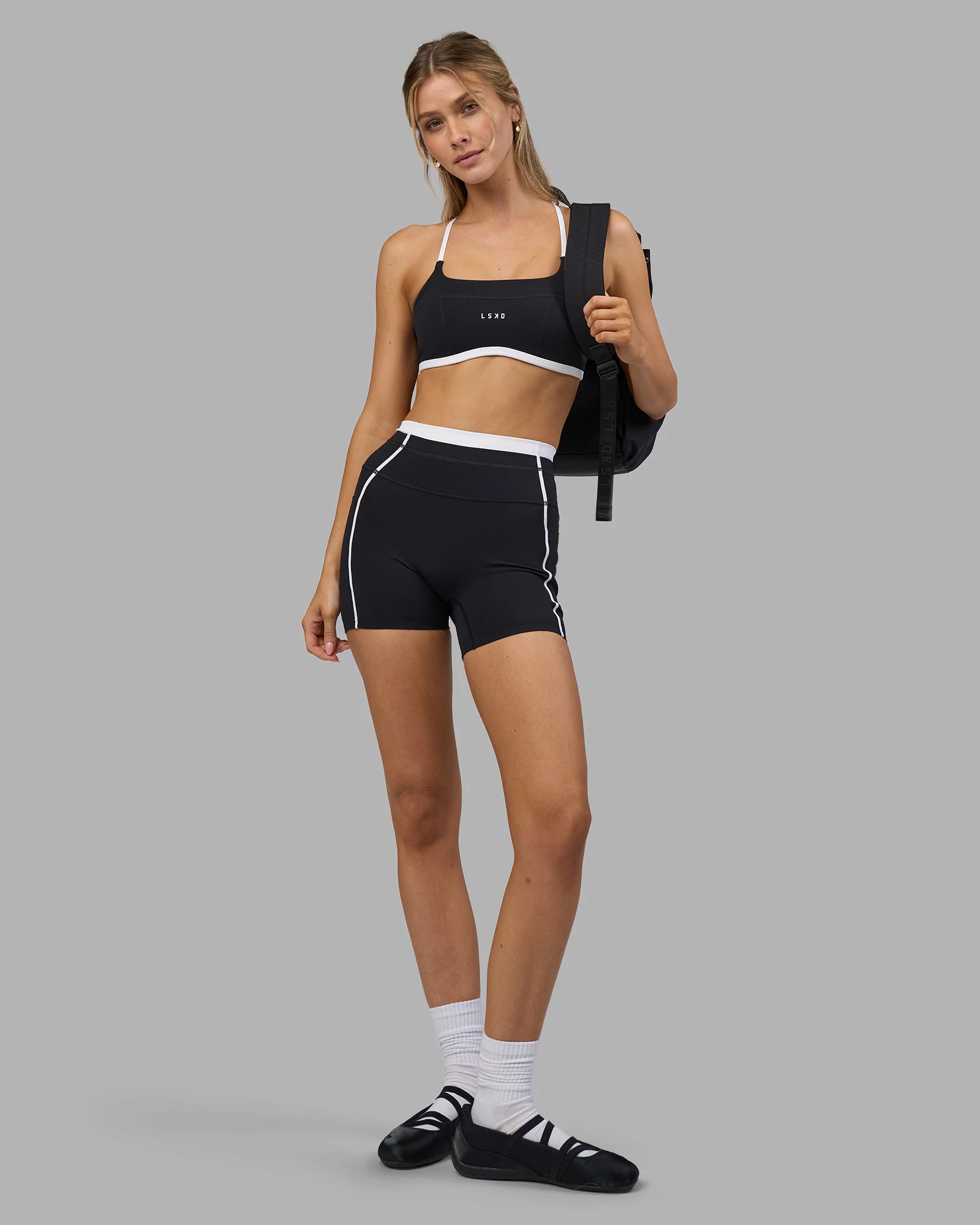 Liberate Contrast High-Rise 4" Short Pockets - Black-White - Image 7