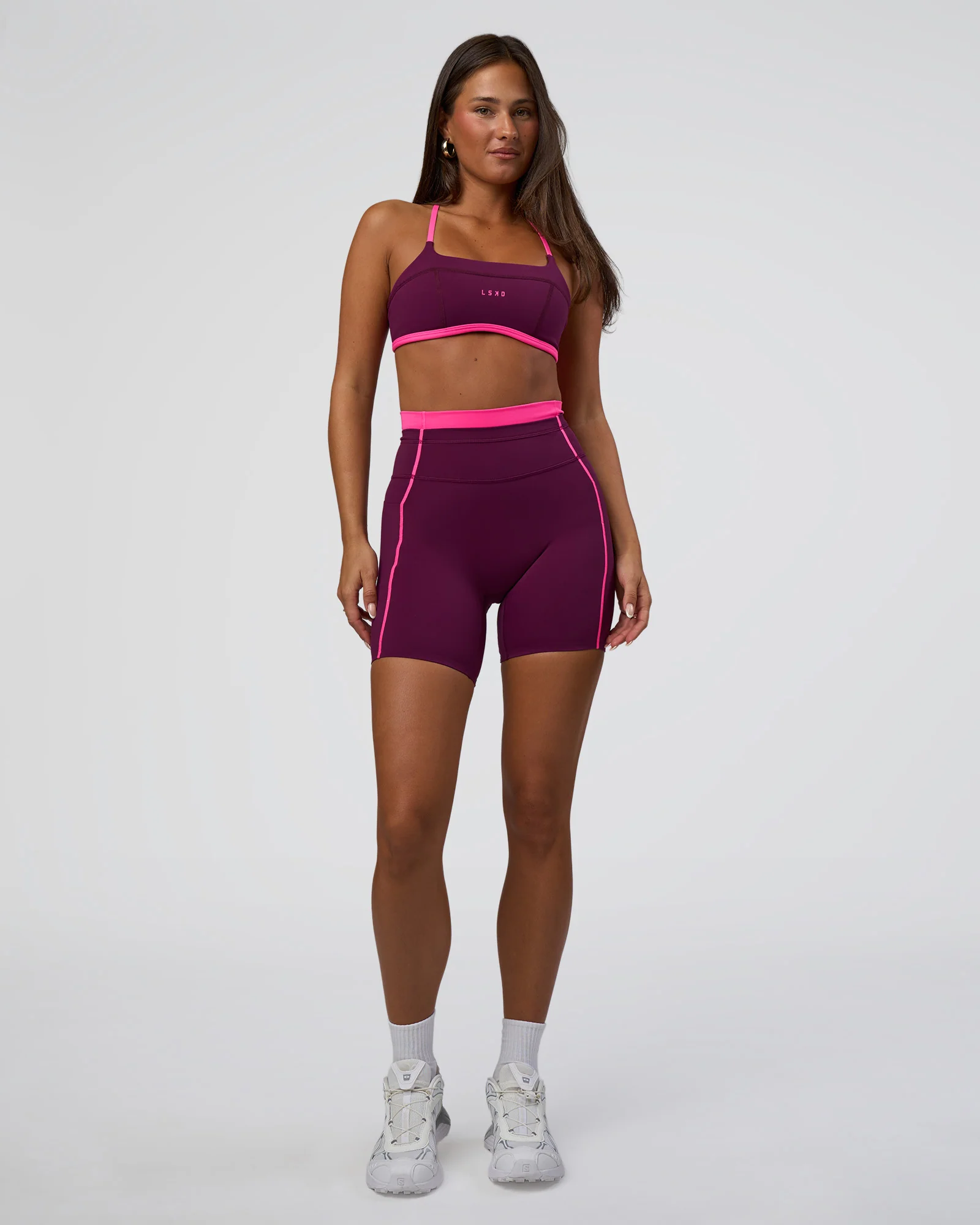 Liberate Contrast High-Rise 6" Short Pockets - Plum Caspia-Ultra Pink - Image 5