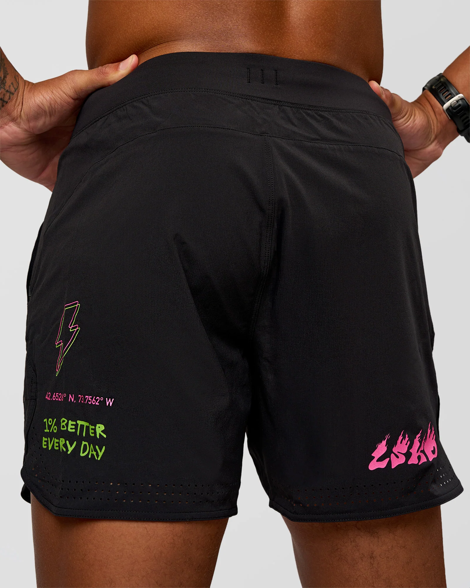Lift 6" Short - Black-Sugar Plum Lime - Image 2