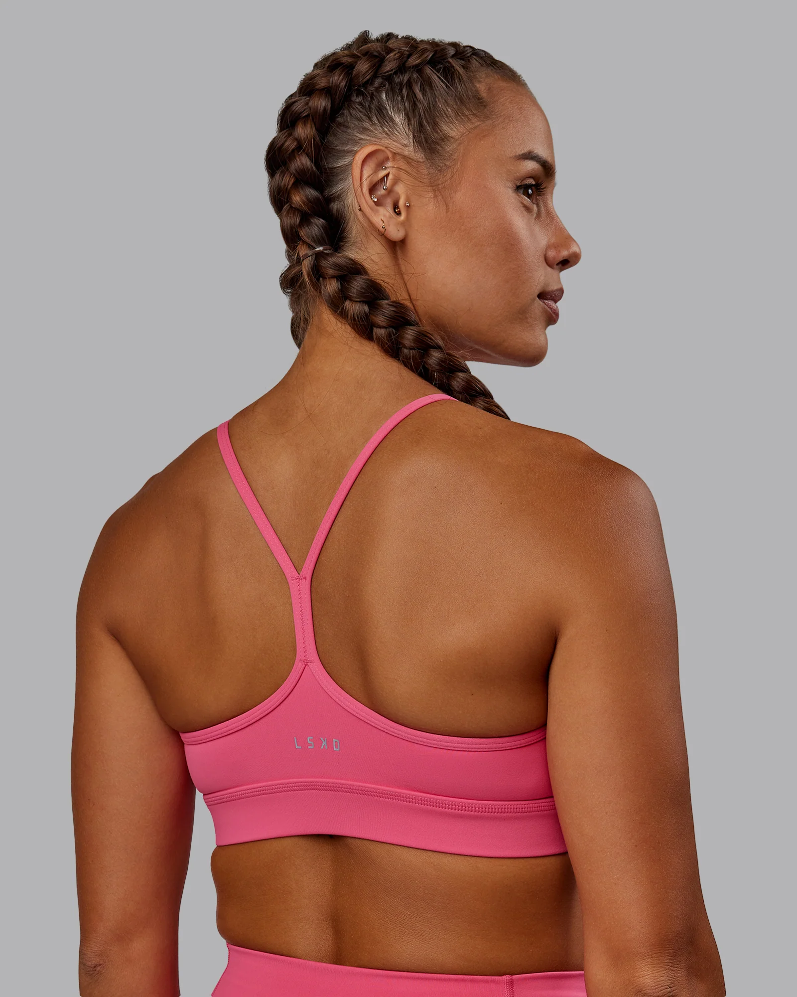 Lift High Neck Sports Bra - Hot Pink - Image 2
