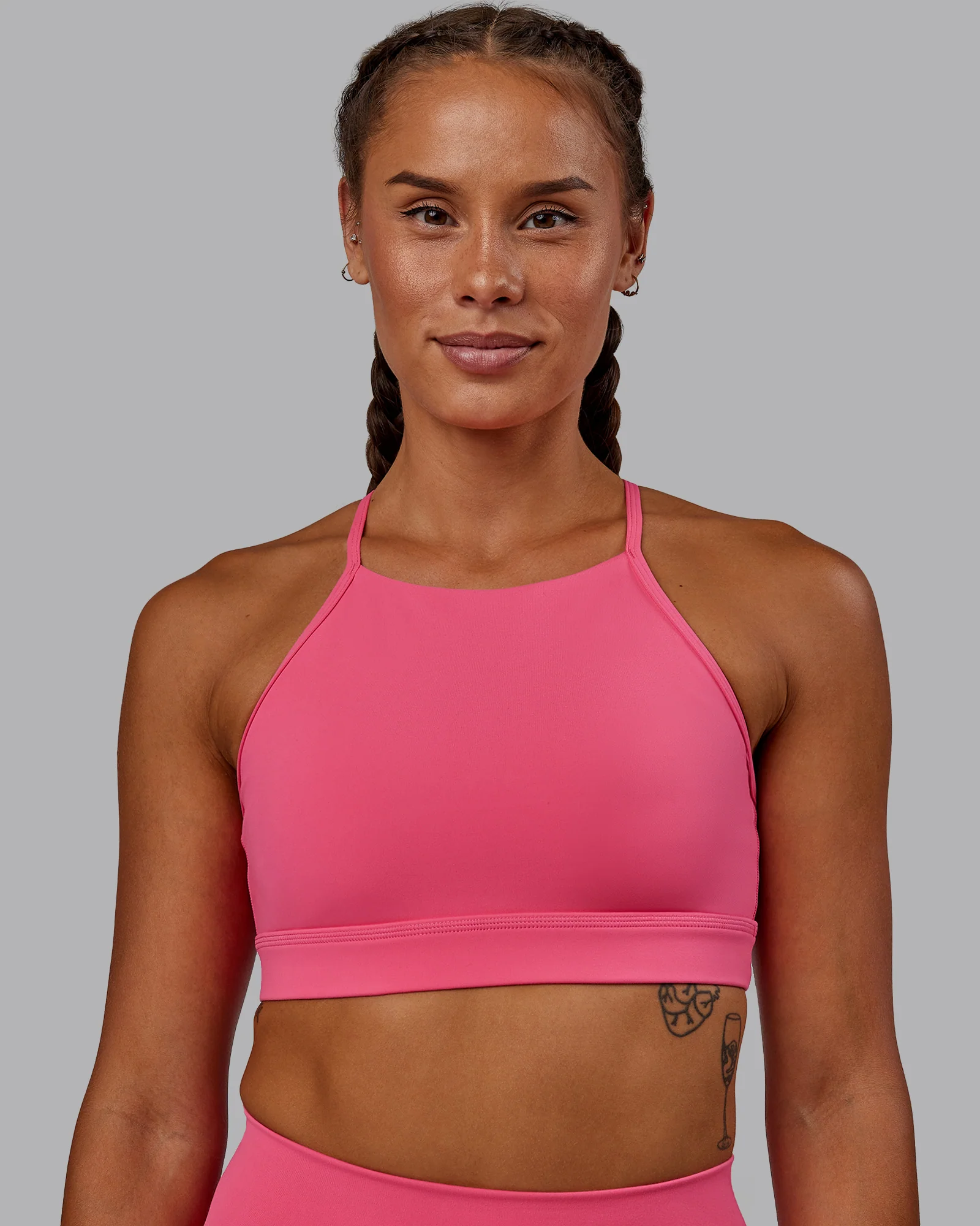 Lift High Neck Sports Bra - Hot Pink - Image 4
