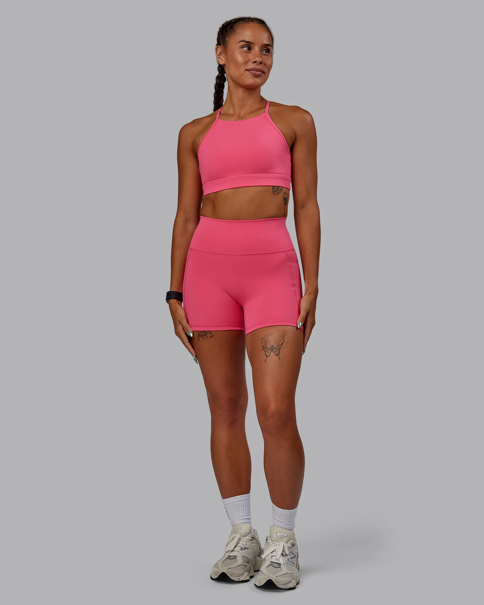 Lift High Neck Sports Bra - Hot Pink - Image 5