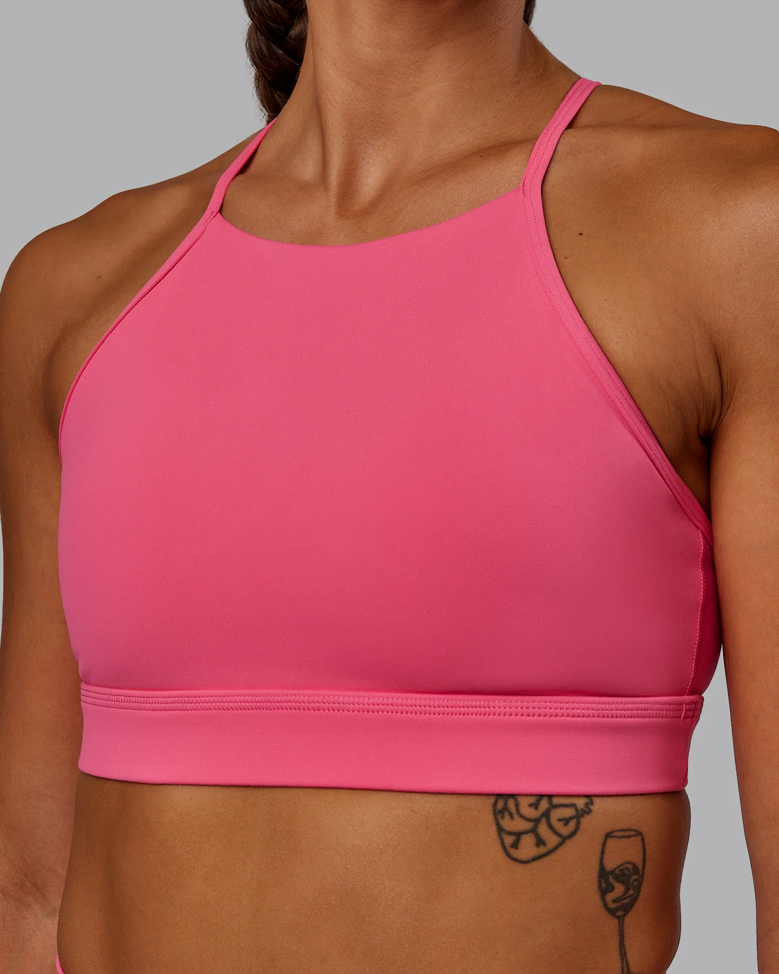 Lift High Neck Sports Bra - Hot Pink - Image 6