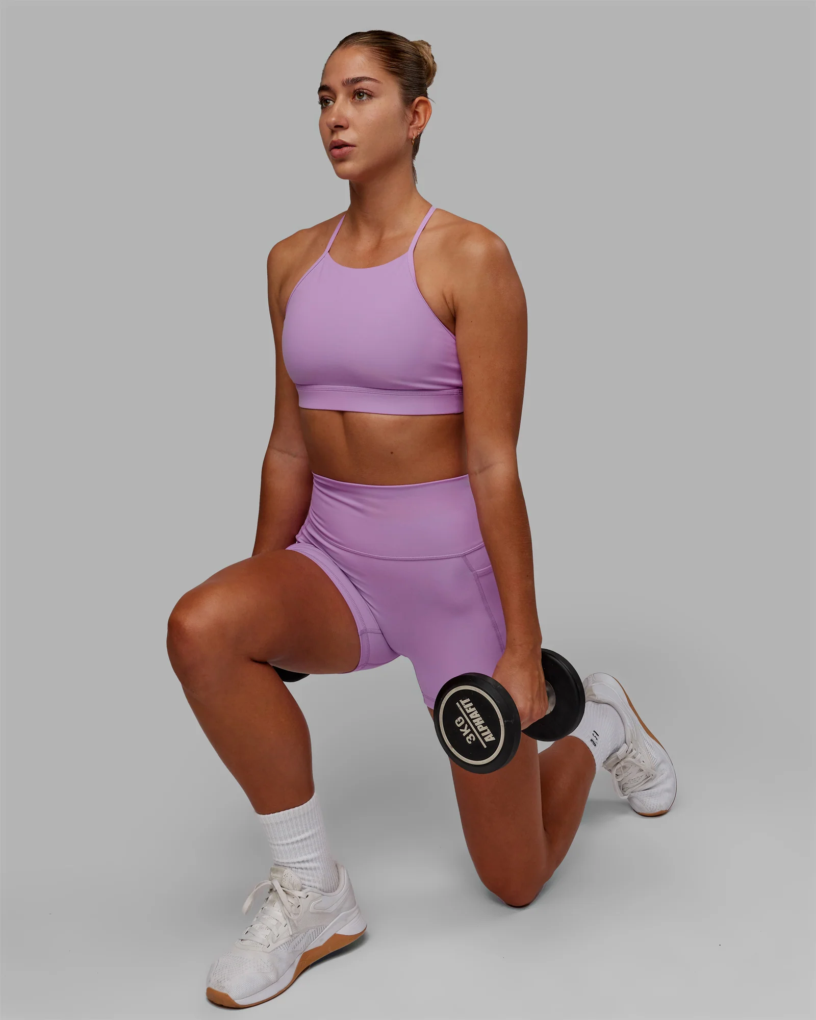 Lift High Neck Sports Bra - Light Violet - Image 8