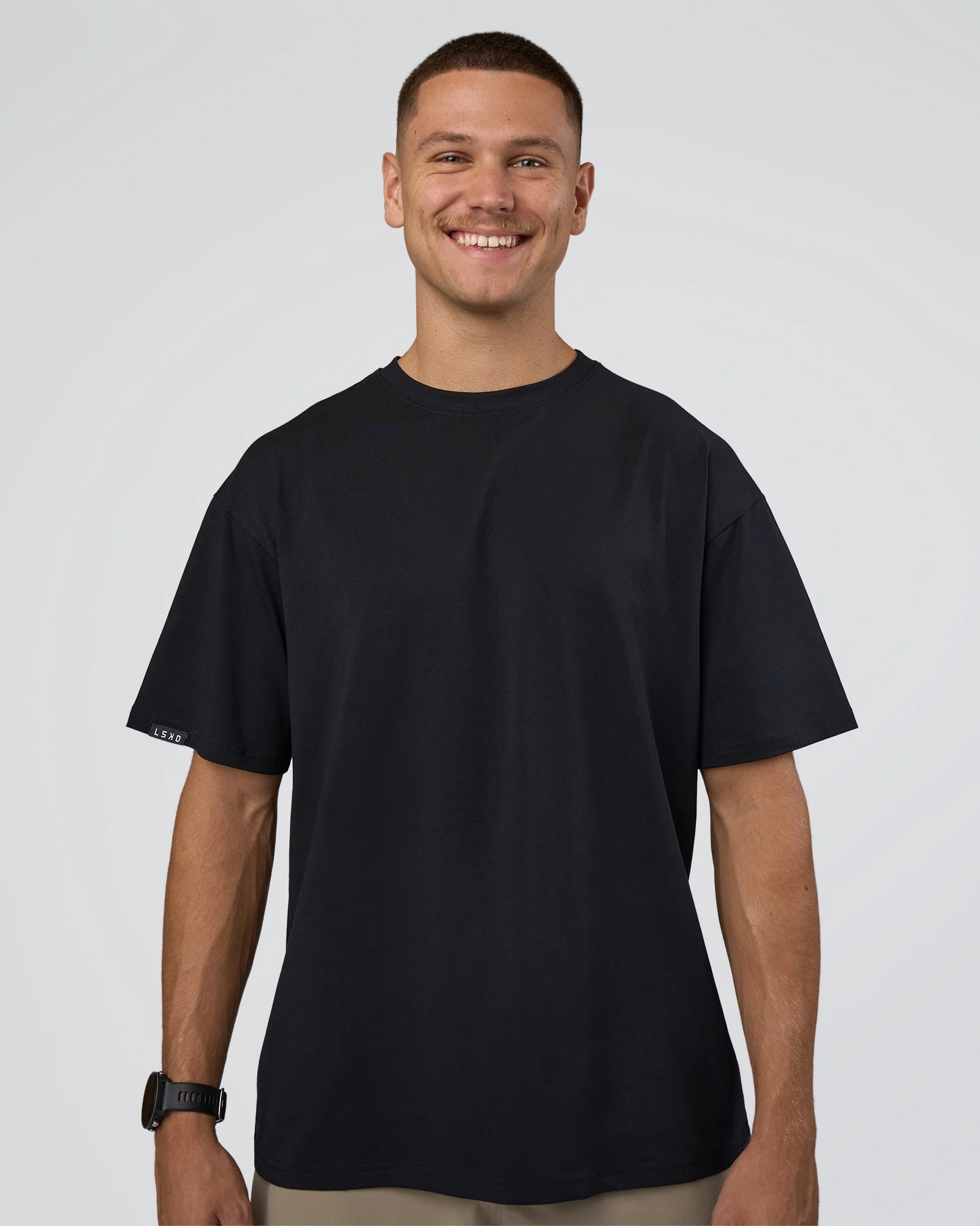 Lifting Club FLXCotton Tee Oversize - Black-Black - Image 2