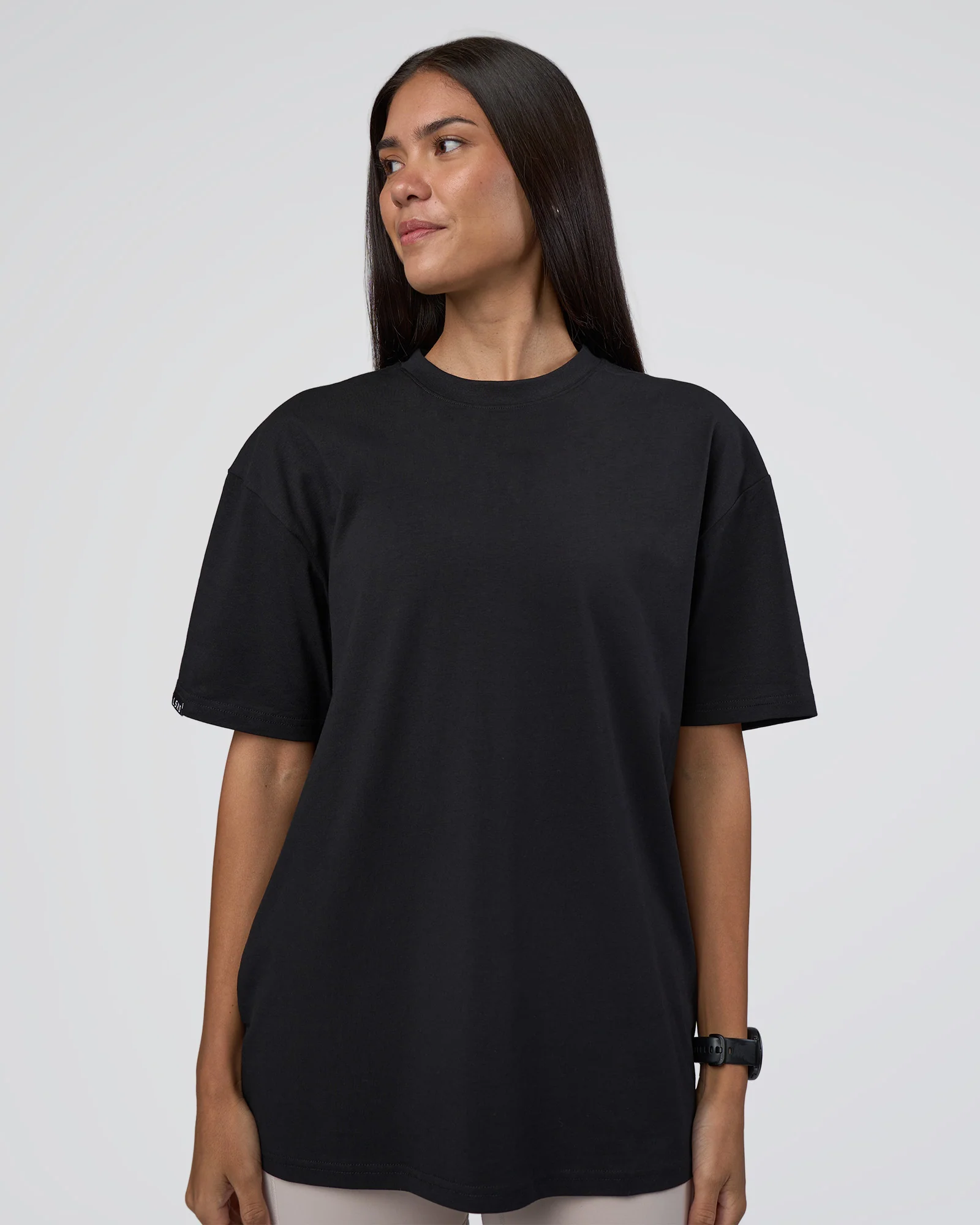 Lifting Club FLXCotton Tee Oversize - Black-Black - Image 5