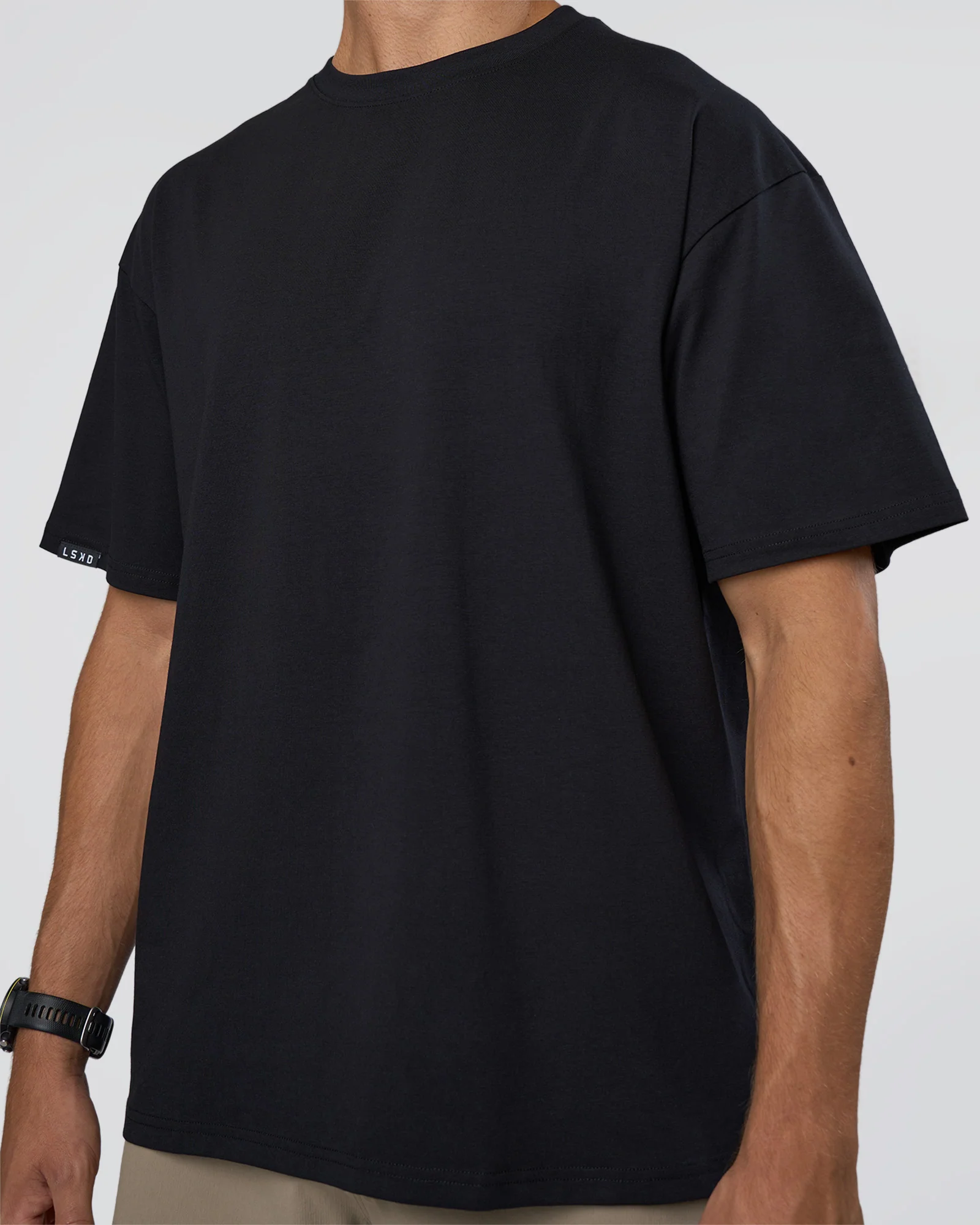 Lifting Club FLXCotton Tee Oversize - Black-Black - Image 8
