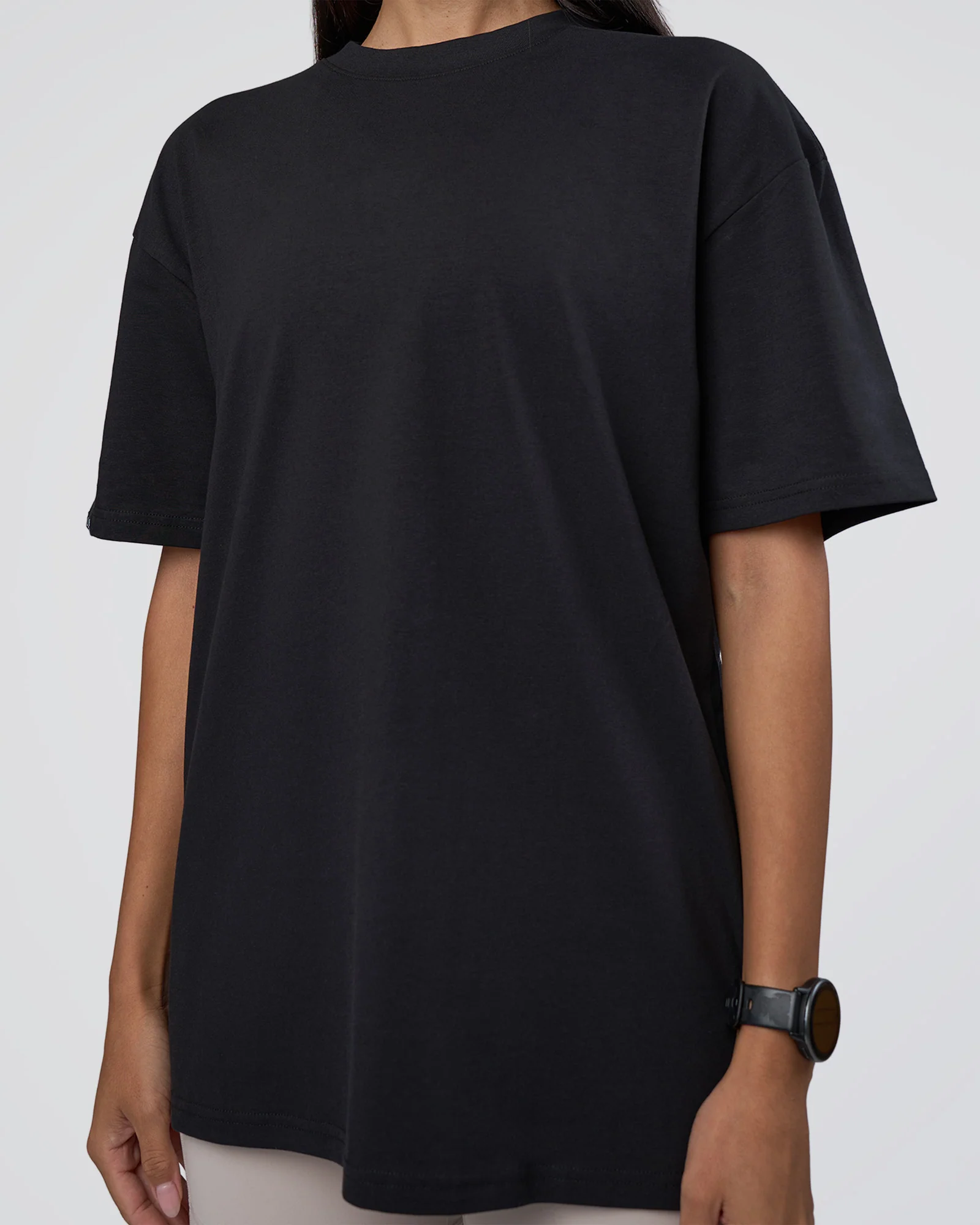 Lifting Club FLXCotton Tee Oversize - Black-Black - Image 9