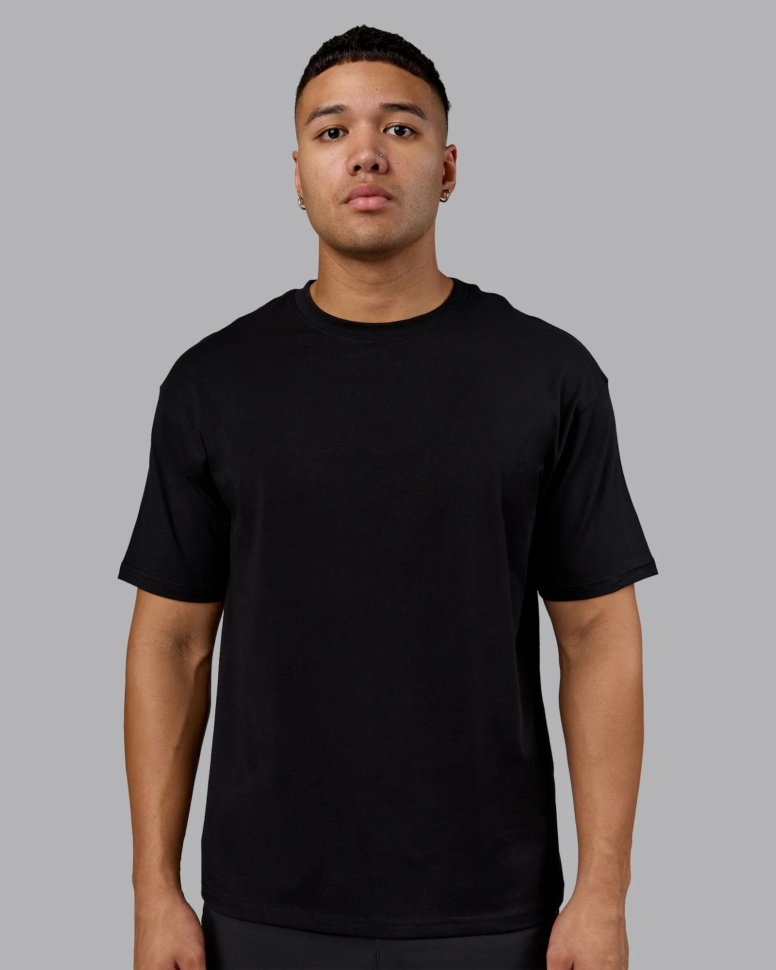 Lifting Club FLXCotton Tee Oversize - Black-Ultra Orange - Image 3