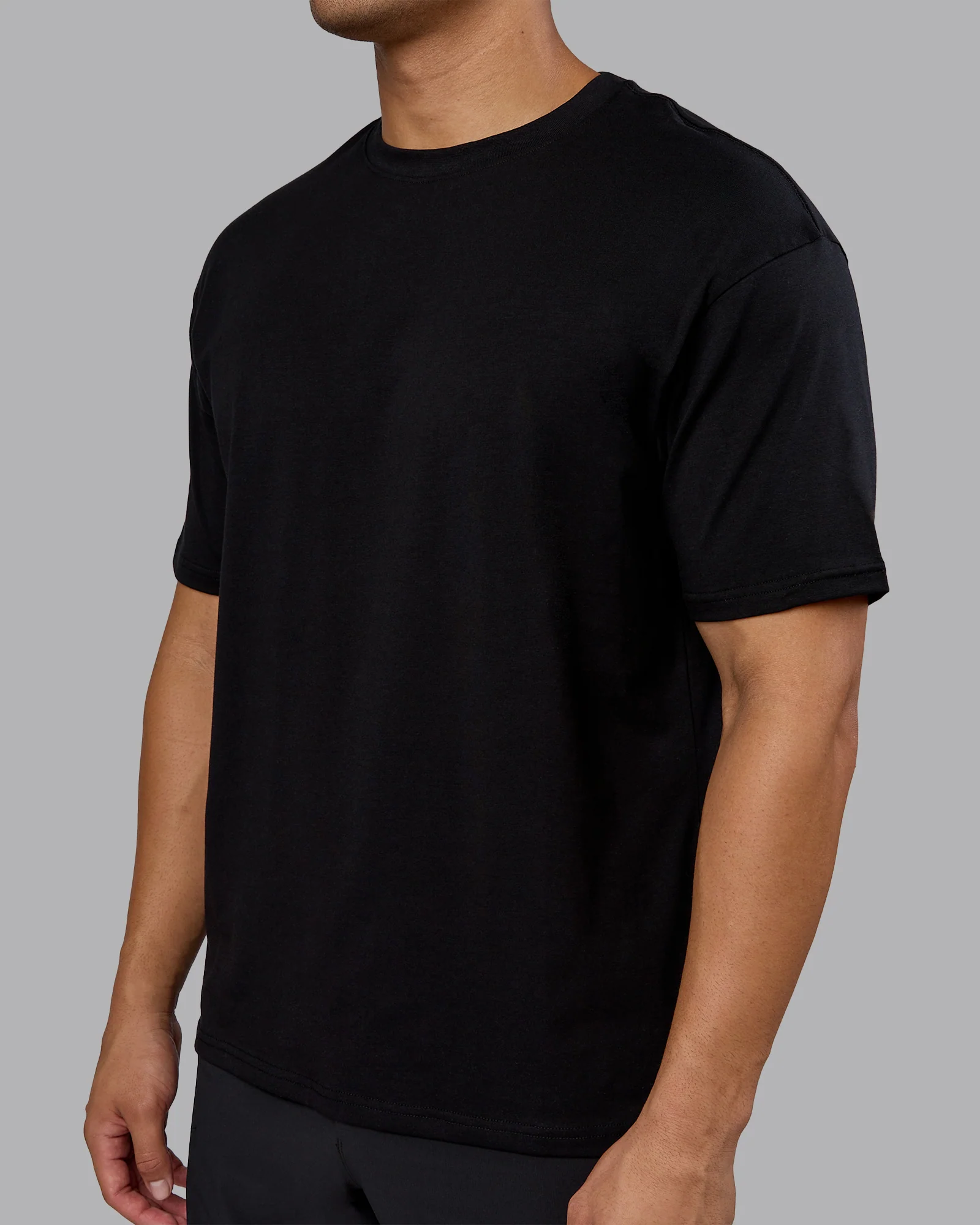 Lifting Club FLXCotton Tee Oversize - Black-Ultra Orange - Image 8