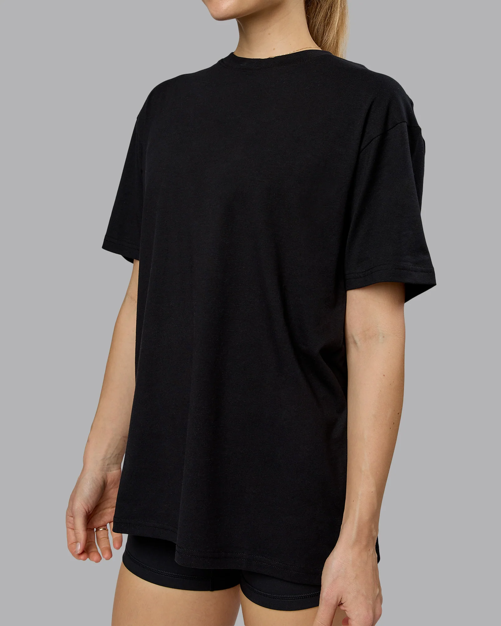 Lifting Club FLXCotton Tee Oversize - Black-Ultra Orange - Image 9