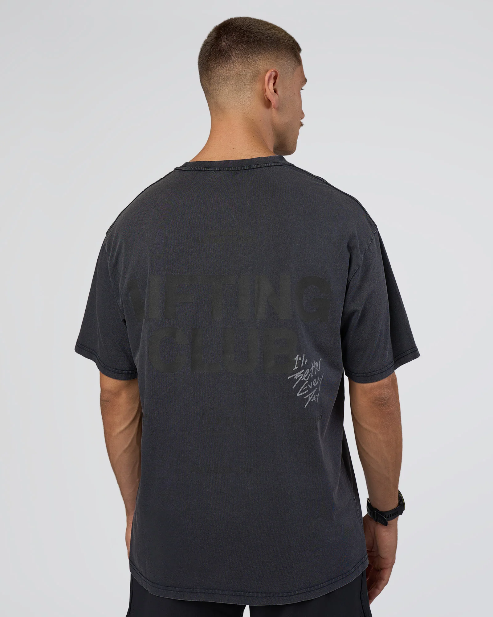 Lifting Club FLXCotton Tee Oversize - Black Washed - Image 2