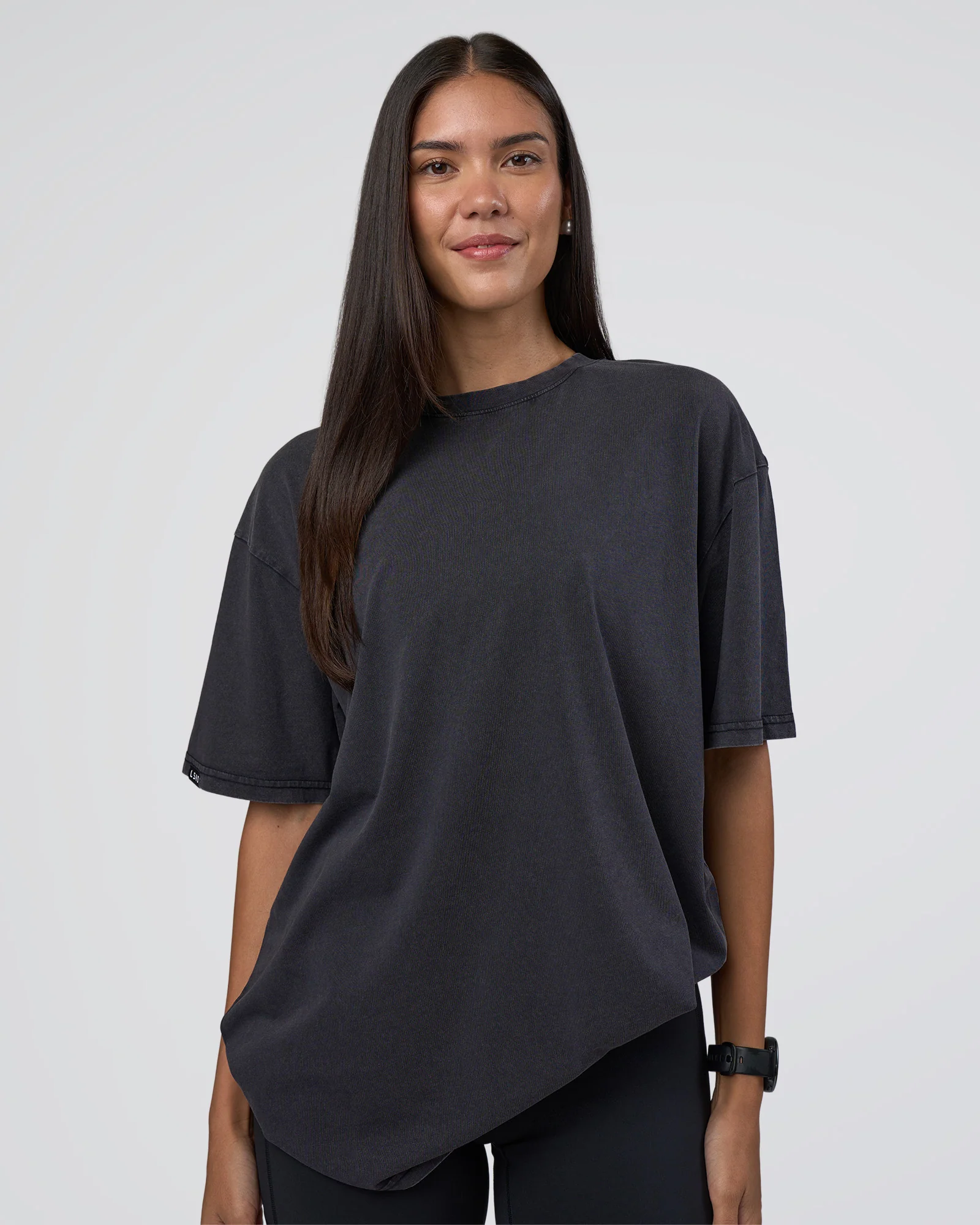 Lifting Club FLXCotton Tee Oversize - Black Washed - Image 4