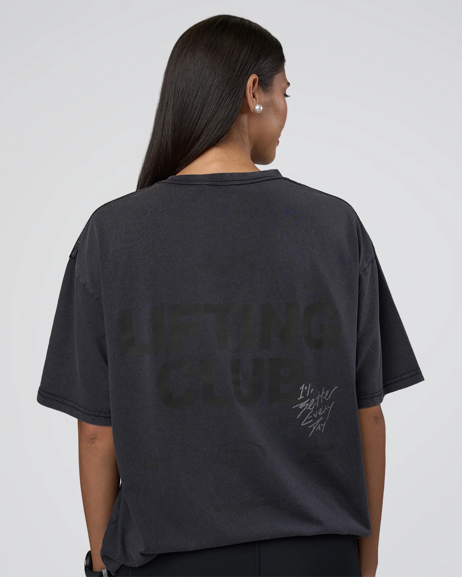 Lifting Club FLXCotton Tee Oversize - Black Washed - Image 5