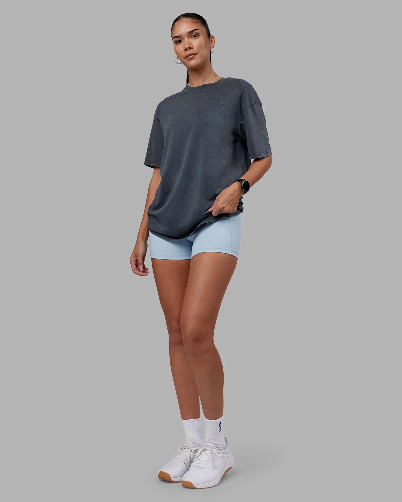 Lifting Club FLXCotton Tee Oversize - Dark Storm Washed-Blue - Image 11