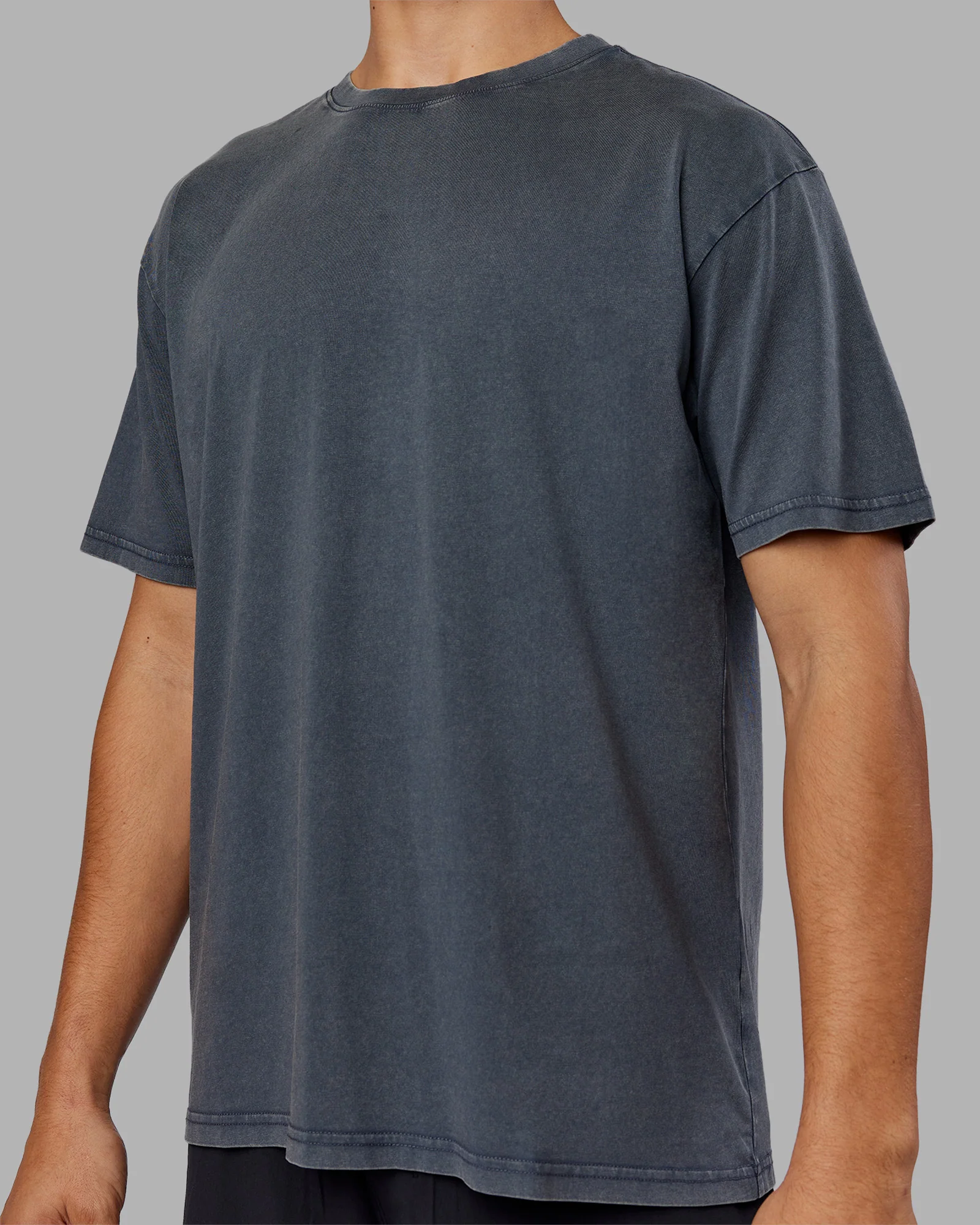 Lifting Club FLXCotton Tee Oversize - Dark Storm Washed-Blue - Image 8