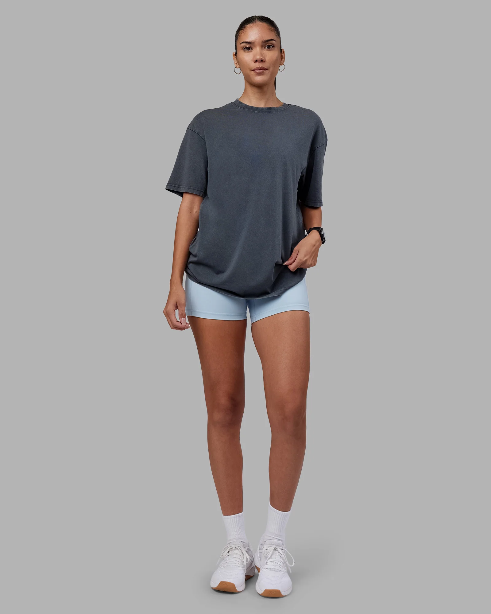 Lifting Club FLXCotton Tee Oversize - Dark Storm Washed-Blue - Image 9