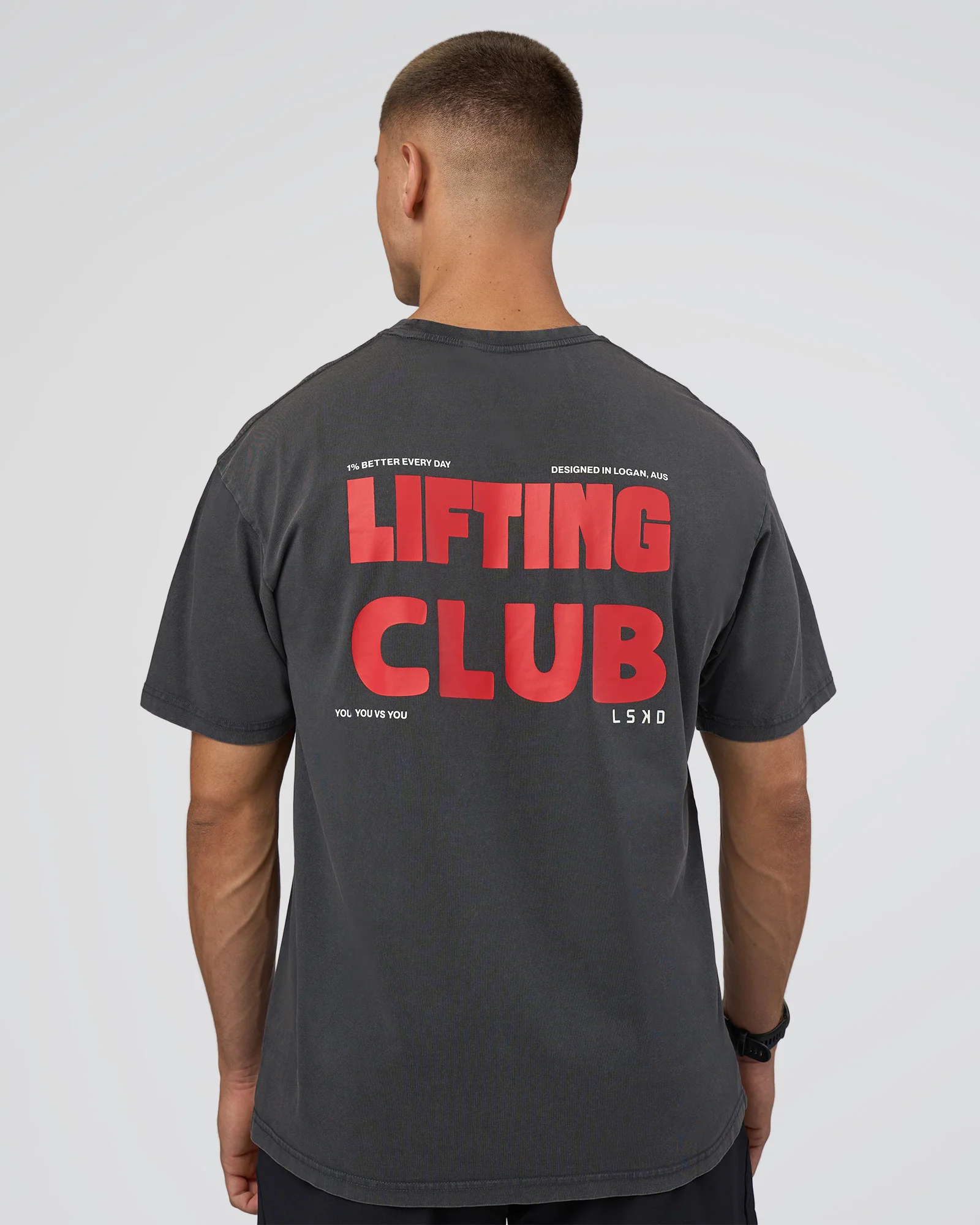 Lifting FLXCotton Oversized Tee - Black Washed-Flame - Image 3